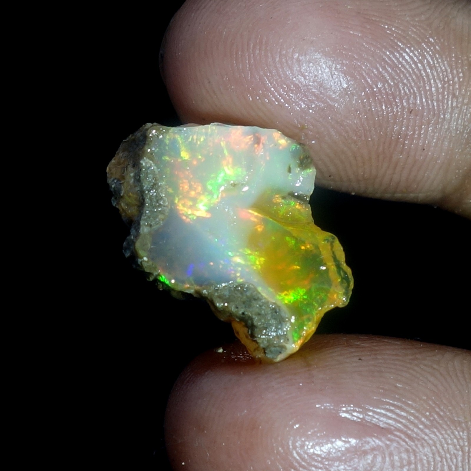AA+ Ethiopian Oli Opal Rough Entreated Welo Opal Multi Fire Color Flash 11.00Cts