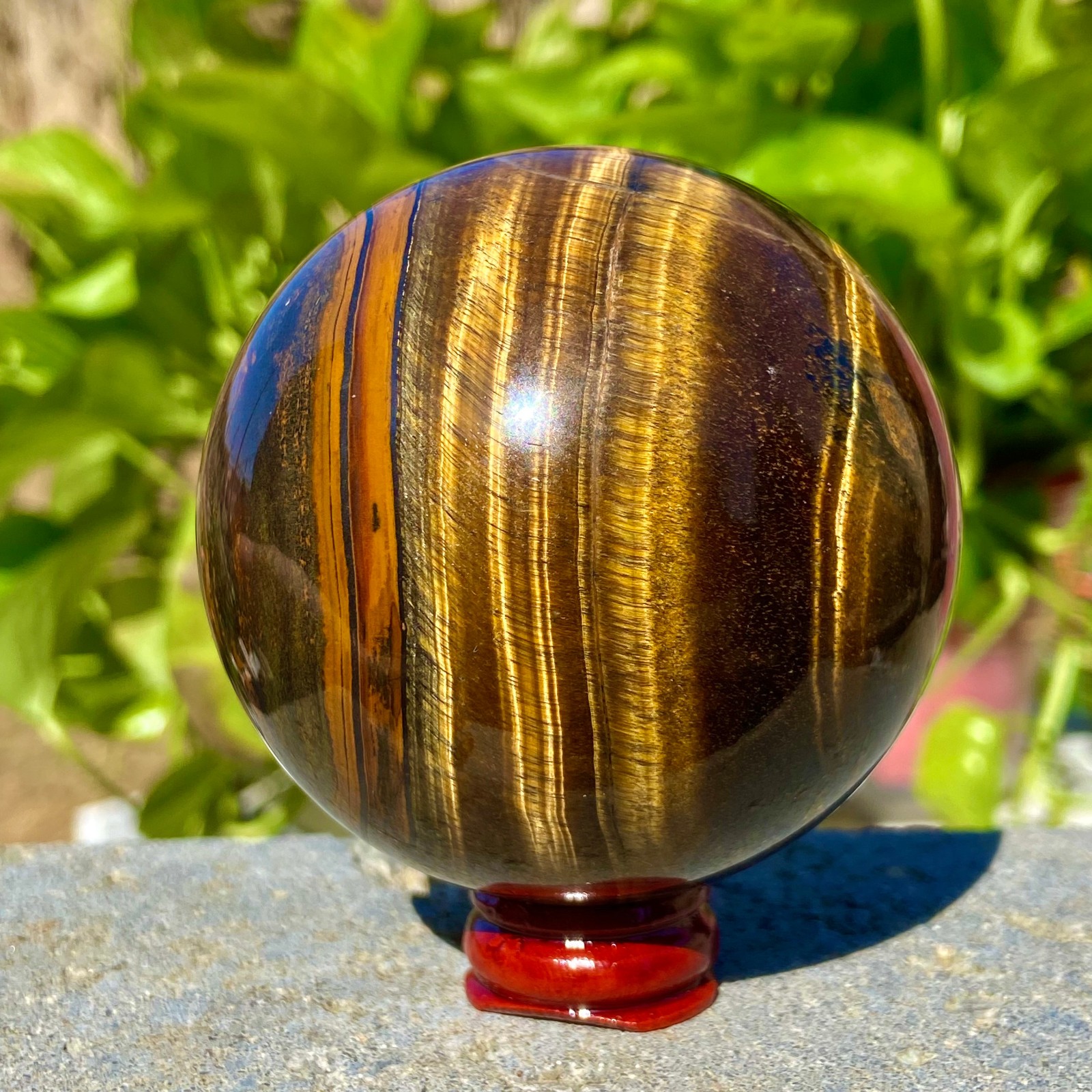1.2LB Large Natural Tiger Eye Stone Crystal Ball Quartz Healing Sphere Décor