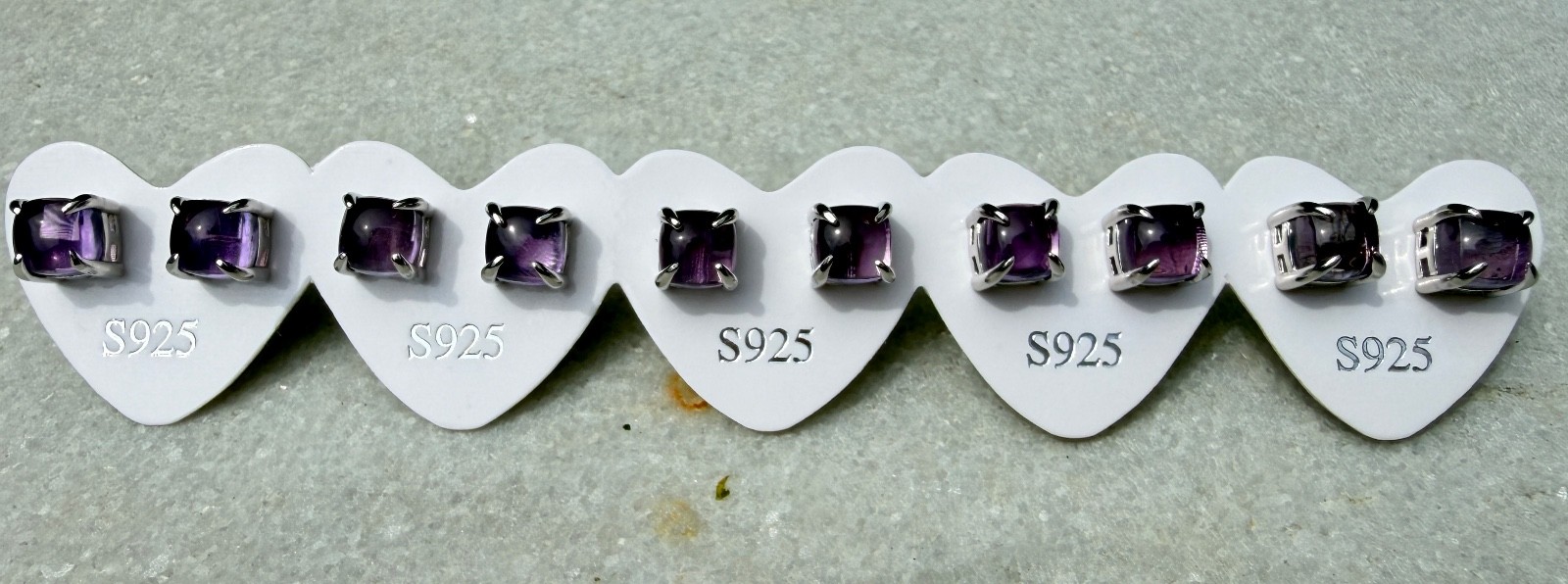 Wholesale 5 Pairs Natural Amethyst Stud Earring 6mm