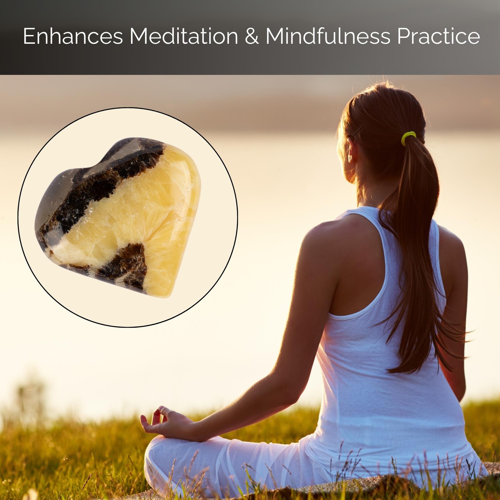 Septarian Heart Palm Stone Crystal – Natural Healing Stone for Anxiety Relief &