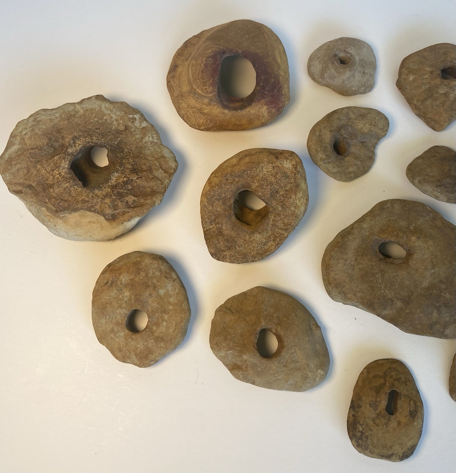 Holey River Rocks Hag Adder Fairy Stones Natural Smooth Stone Lot Of 19