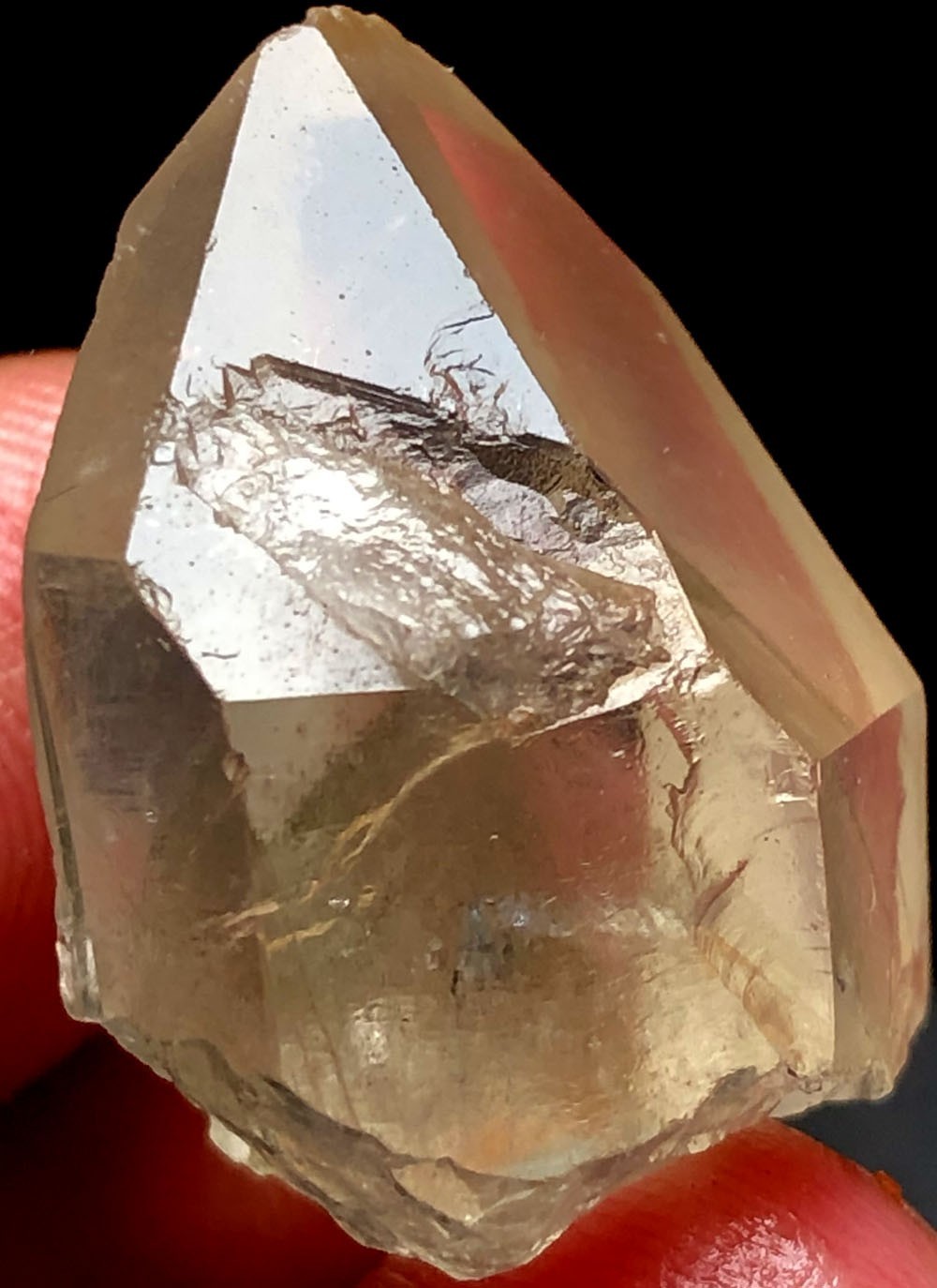 65ct Himalayan RARE Natural Lemurian Quartz Lemuria Crystal Point &pyramid t781