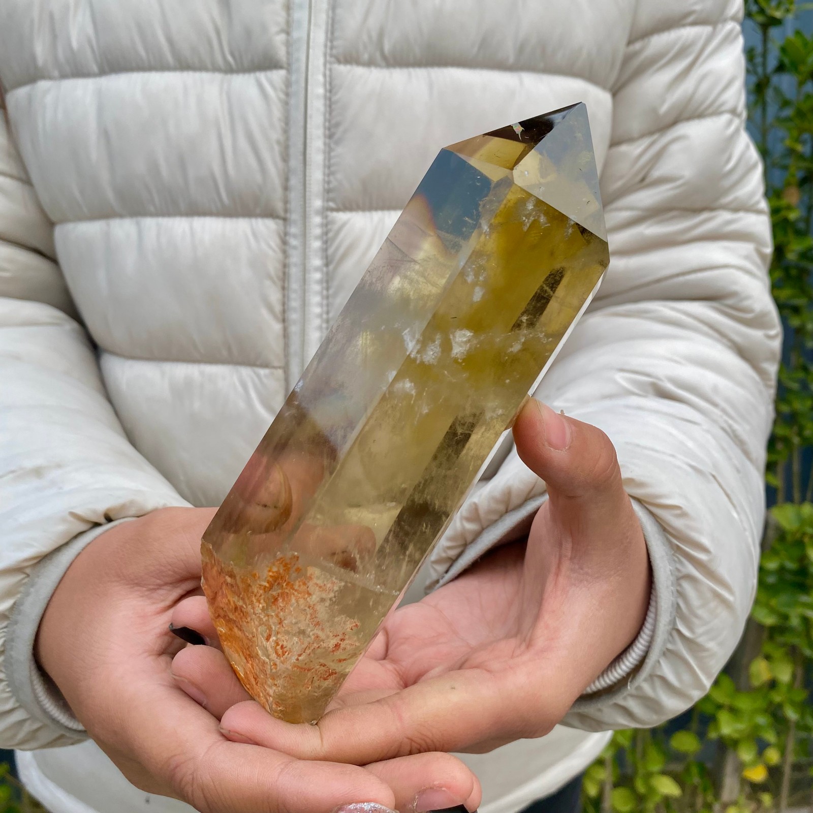 1.4LB Natural Citrine Crystal Obelisk Tower Wand Point Reiki healing