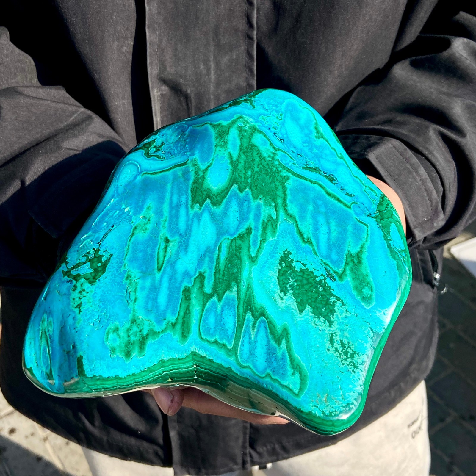 5.9LB Natural Malachite Cat Eye Mineral Specimens Quartz Crystal Reiki Healing