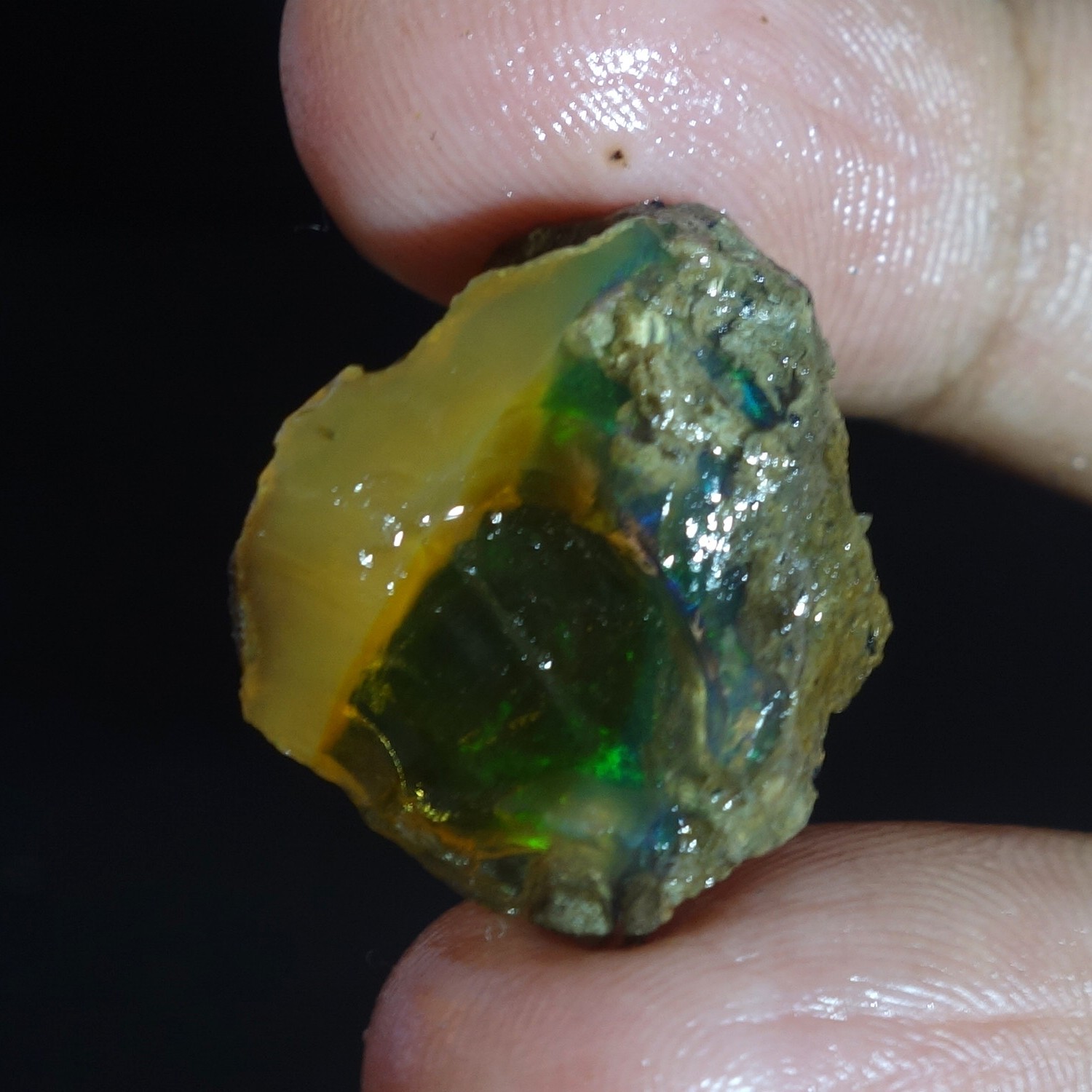 16.00 Cts 100% Natural Welo Fire Ethiopian Oil Opal Rough Cab Gems Ring Nacklace