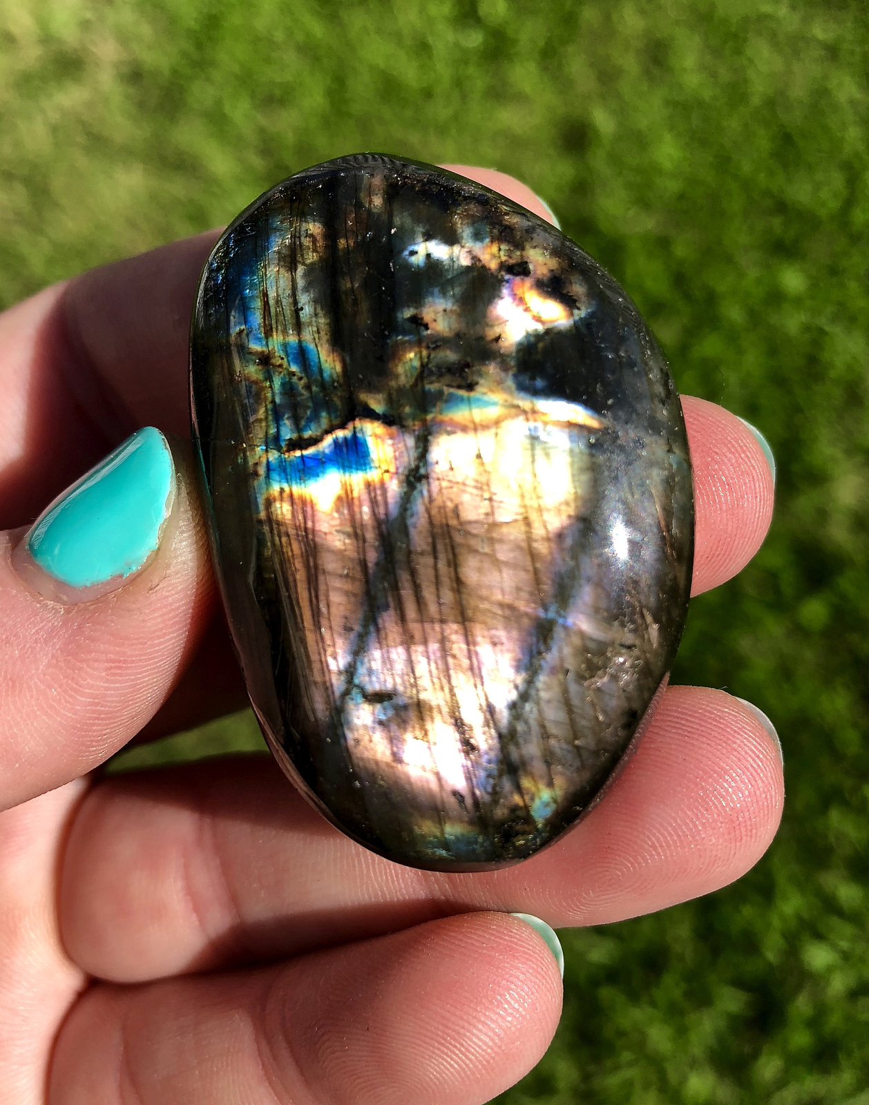 Spectrolite Palm Stone (A Grade Labradorite) Natural Spectrolite from Madagascar