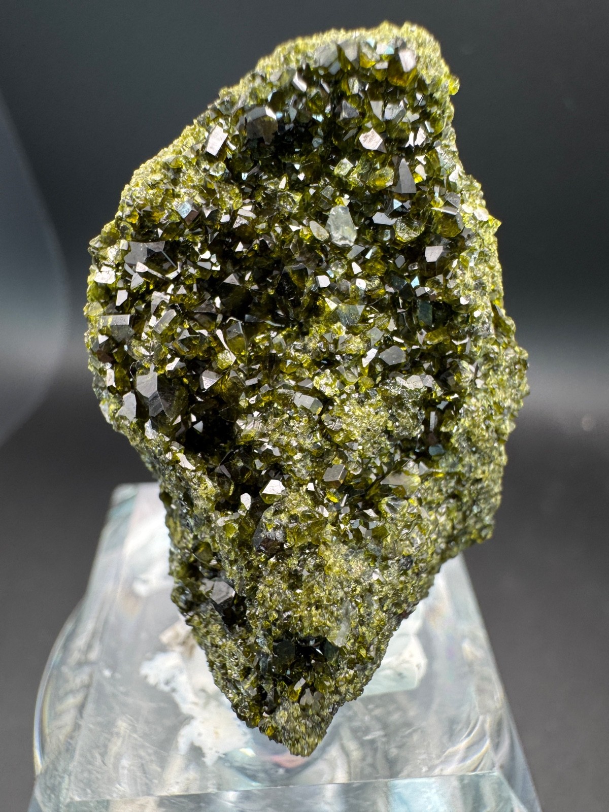 6829 Sparkly Green Epidote with Clear Quartz Calumet Iron Mine, Colorado 32g