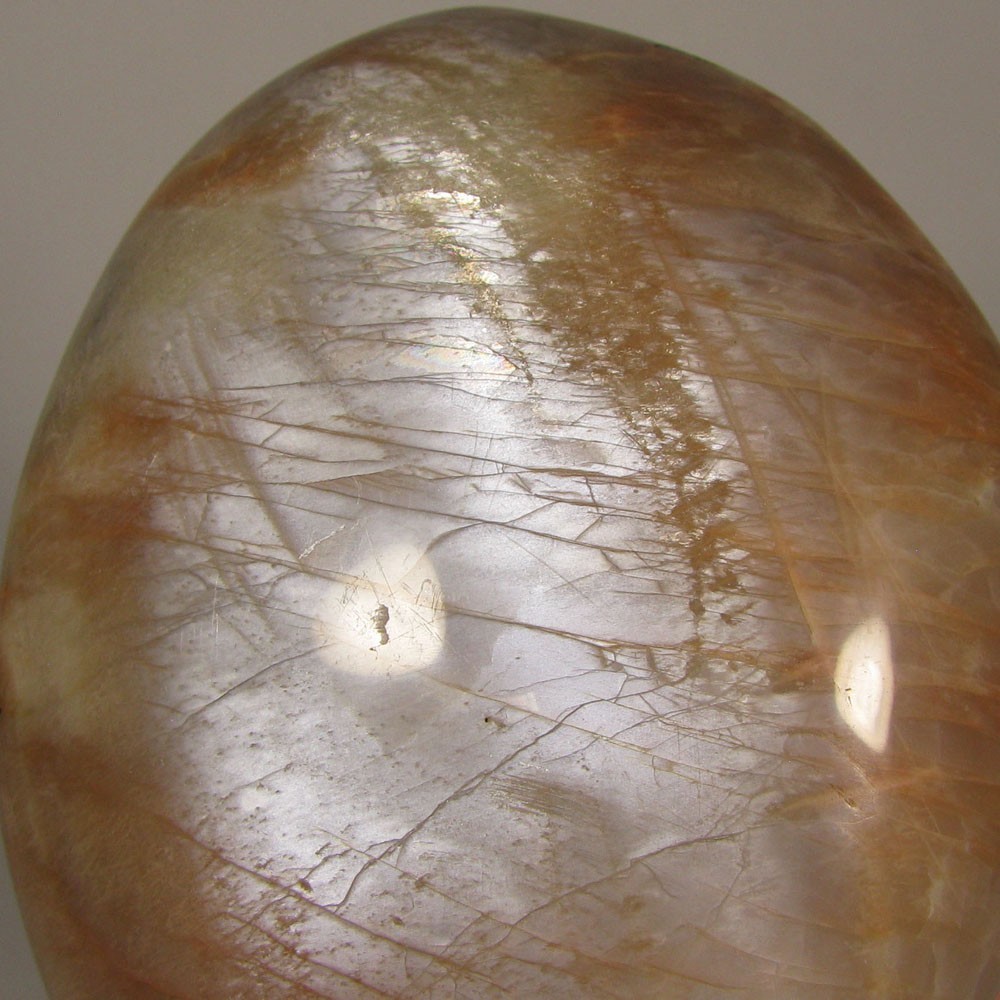 4.1″ PEACH MOONSTONE Gemstone Polished Freeform Standup – Madagascar – 1.6 lbs.