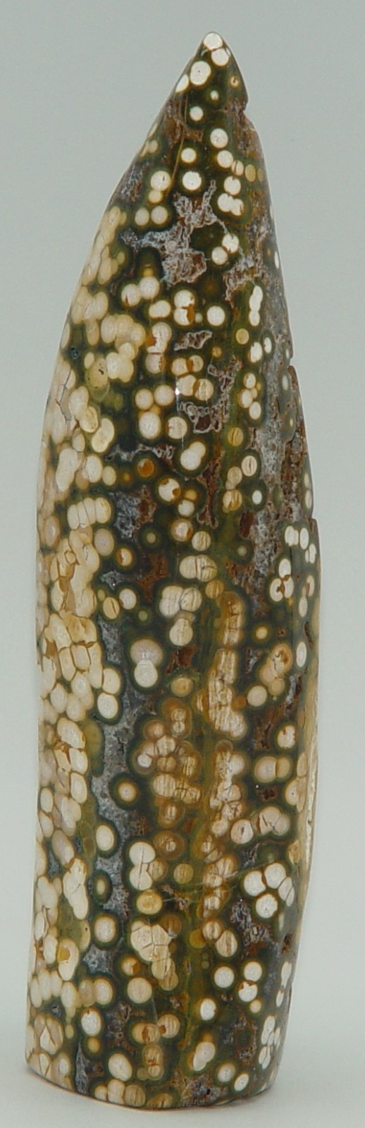 Ocean Jasper Bubble Orbicular Tower 8th Vein OJ Polished Crystal 5.75″ 356g