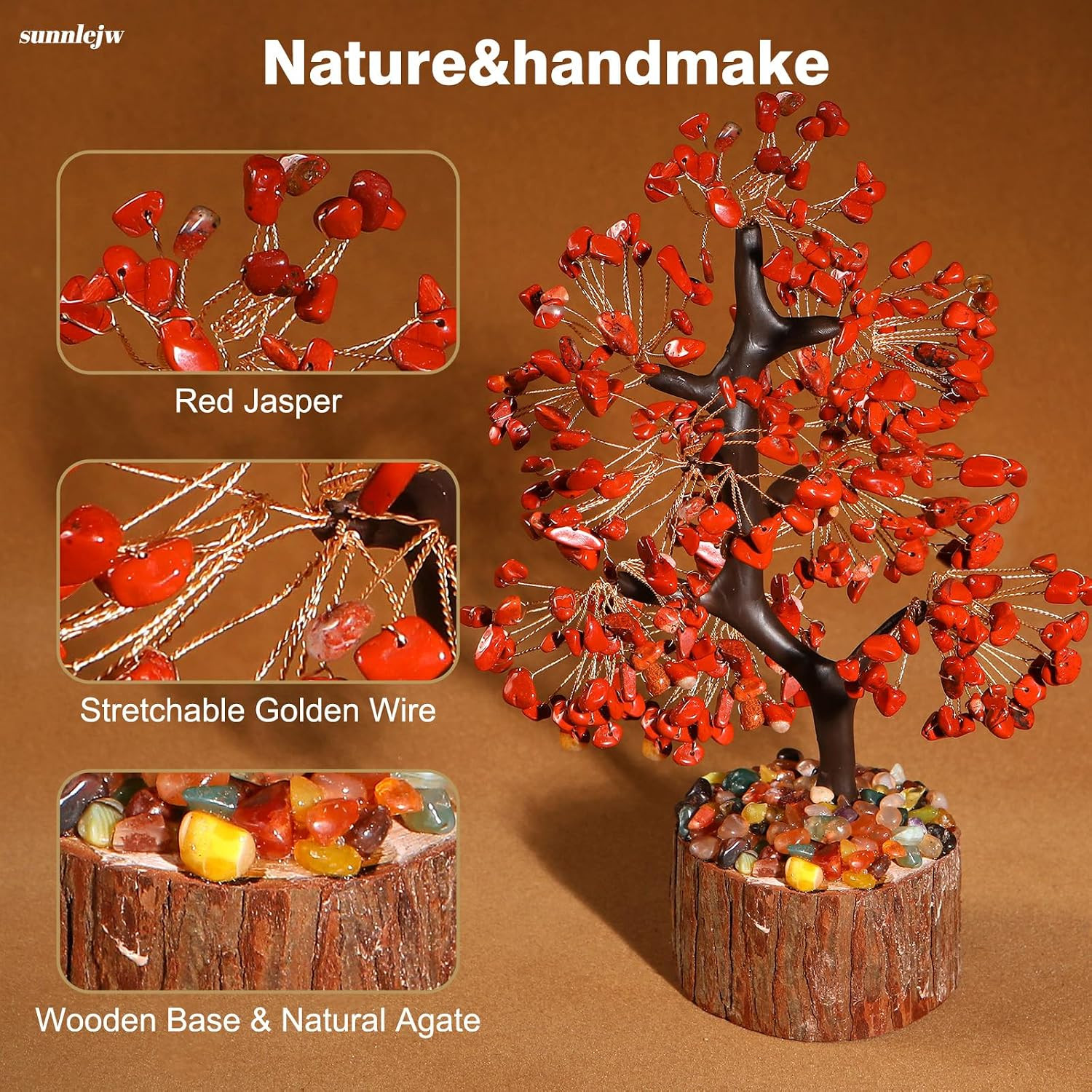 Crystal Tree of Life Red Chakra Stone, Birthday Gifts for Women, Mon and Sister,