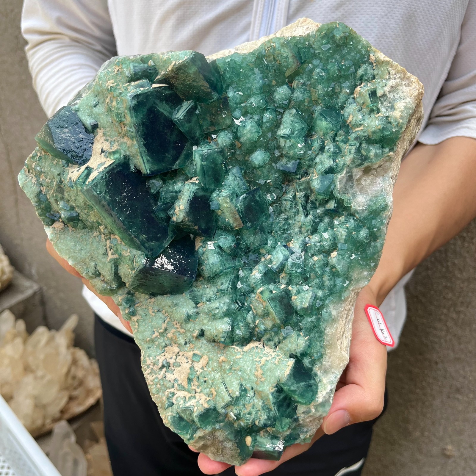 13.4lb NATURAL Green Cube FLUORITE Quartz Crystal Cluster Mineral Specimen