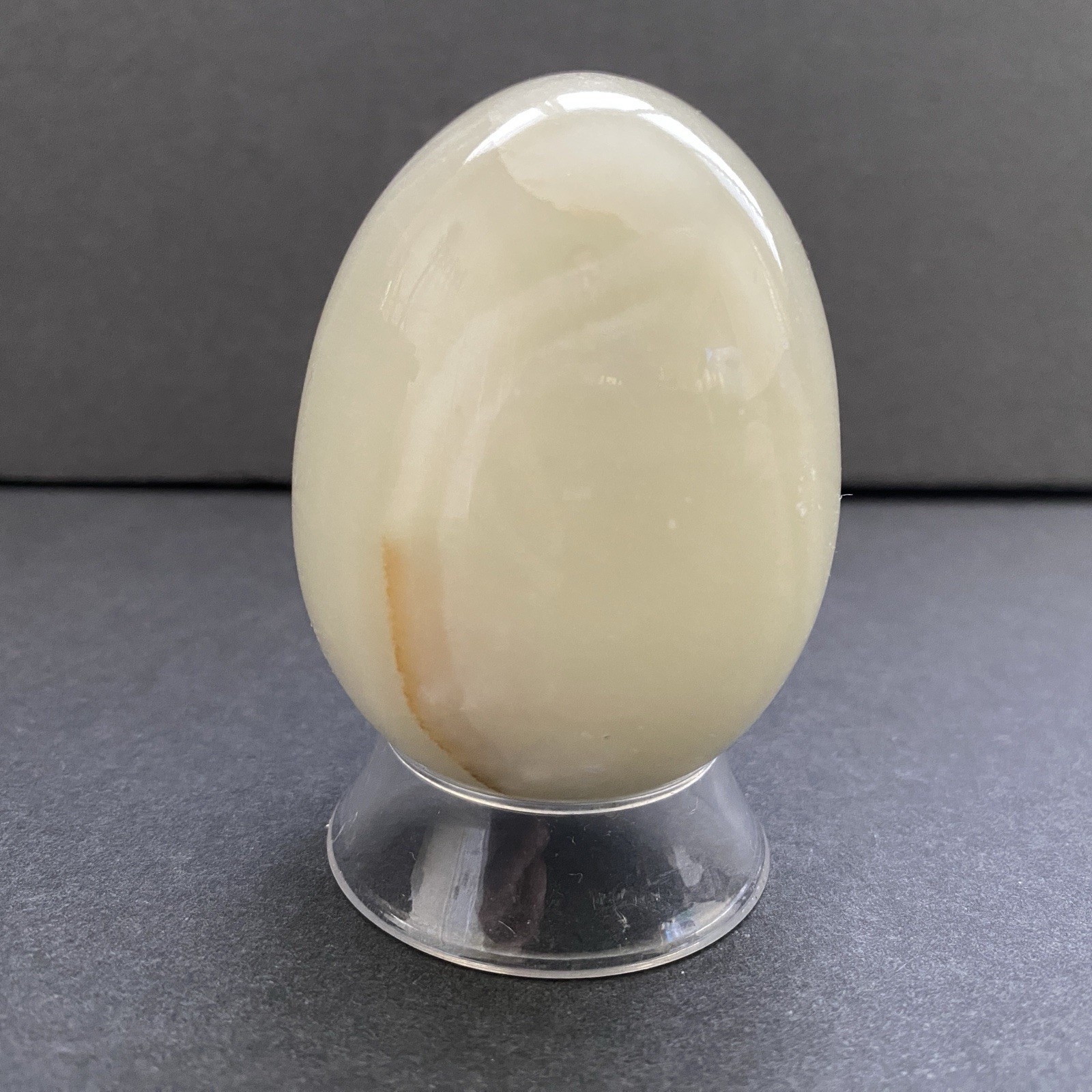 Natural Onyx Stone Egg With Stand Hand Polished Banded Agate Calcite Crystal