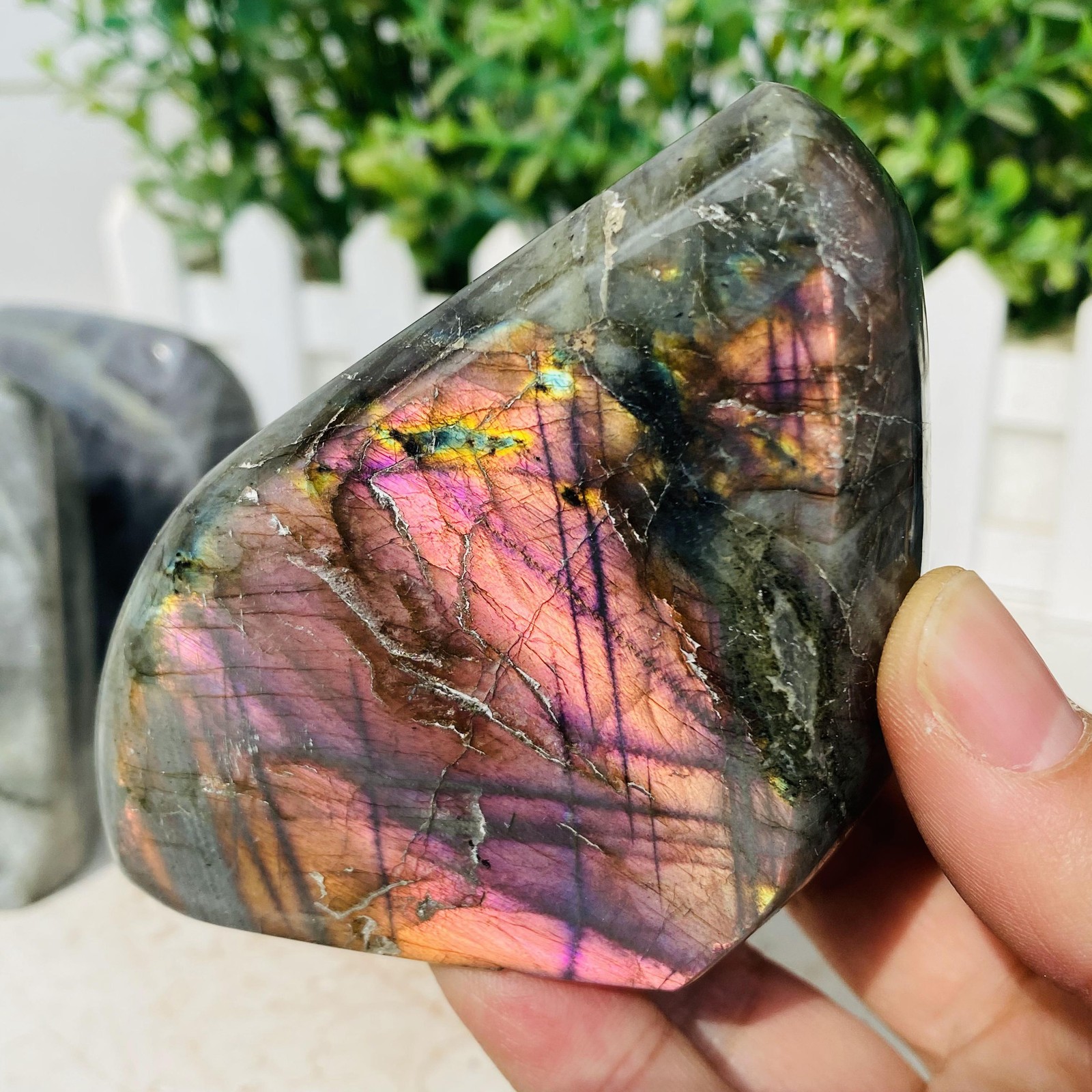 Natural Purple Labradorite Quartz Crystal Freeform Mineral Specimen 1380g