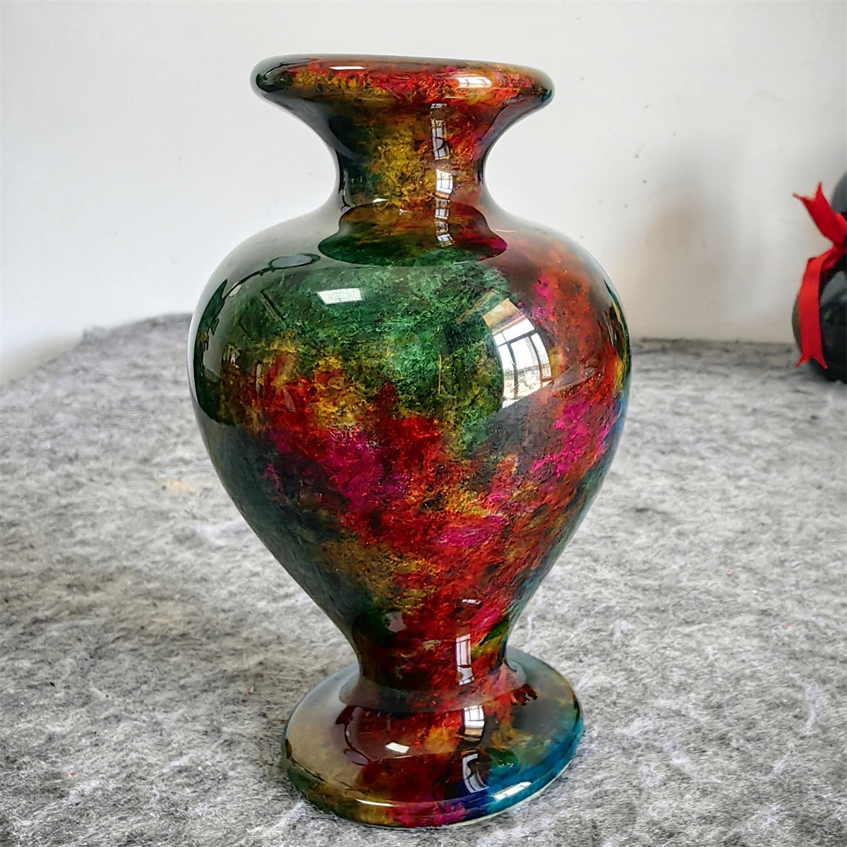 1.77LB Natural “Seven Colors Jade” vase specimen -Taiwan China L218