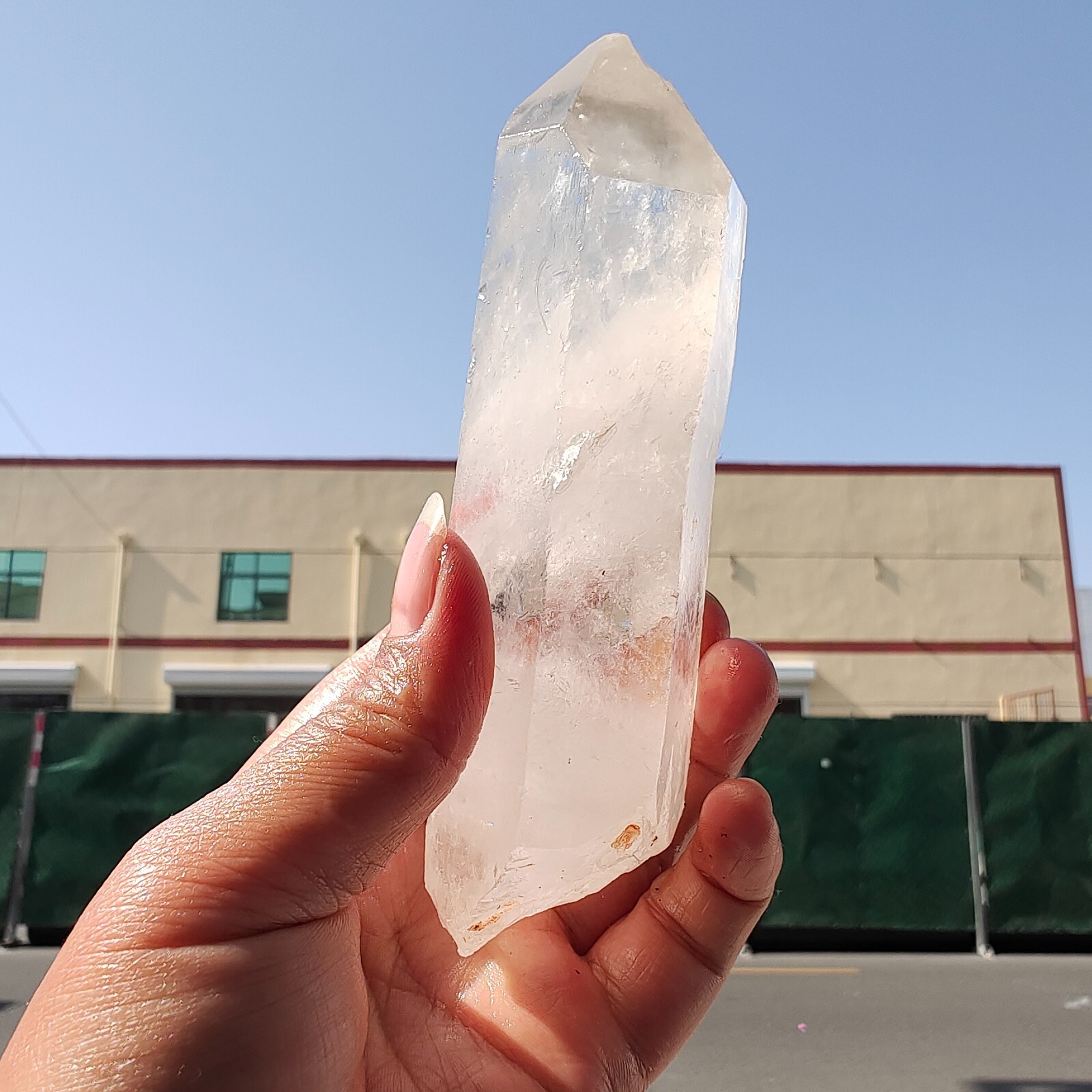 340g Bright LEMURIAN Healer Quartz Crystal RECORD KEEPER Dazzling X226