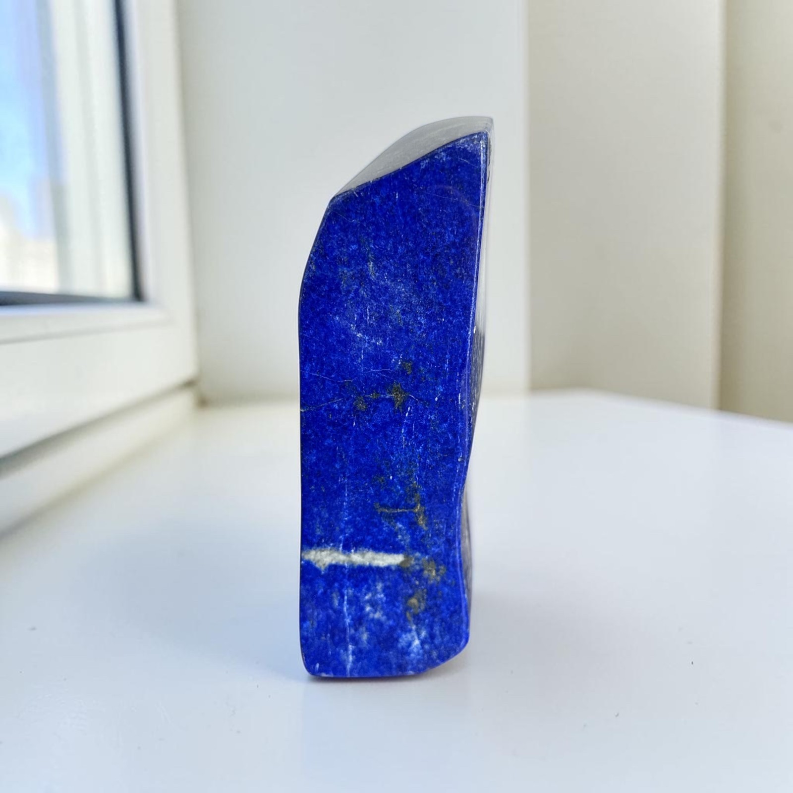 Polished Lapis Lazuli Freeform Display Stone – Afghan Blue Crystal Home Decor