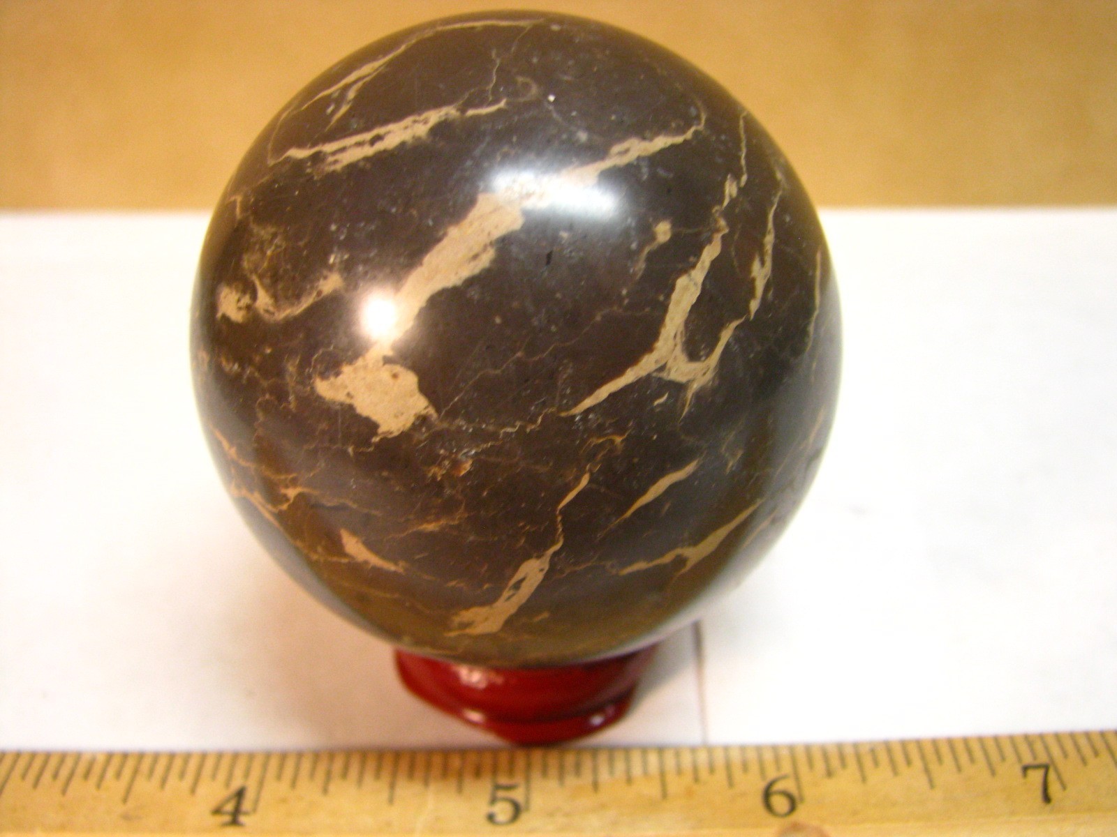 .65lb 2.3inch CAMOUFLAGE JASPER SPHERE TAN DARK BROWN/BLACK MADAGASCAR #290