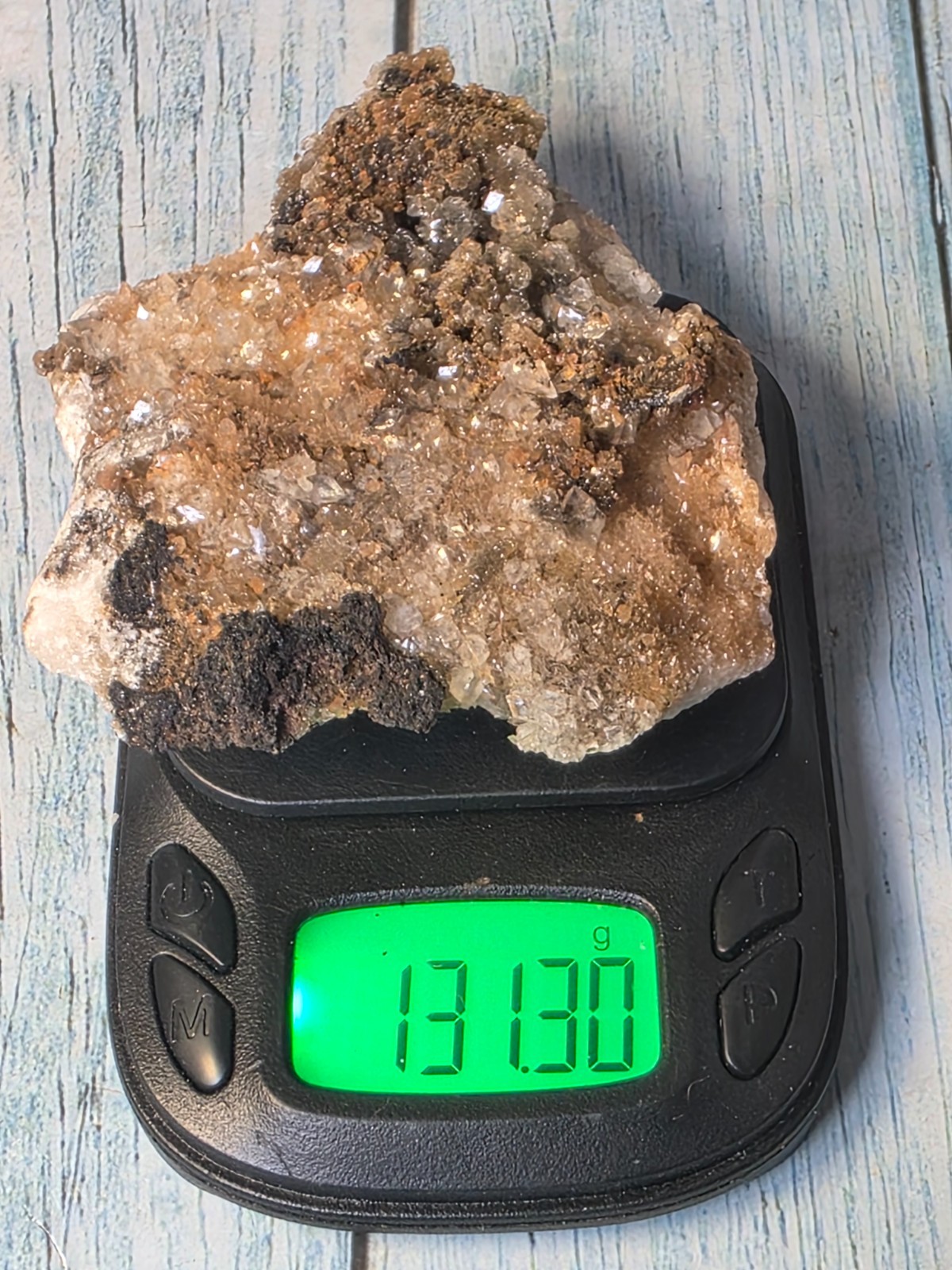 ✨ Druzy Smithsonite with Calcite Crystal Specimen – Mexico – 131g – 3.75” ✨