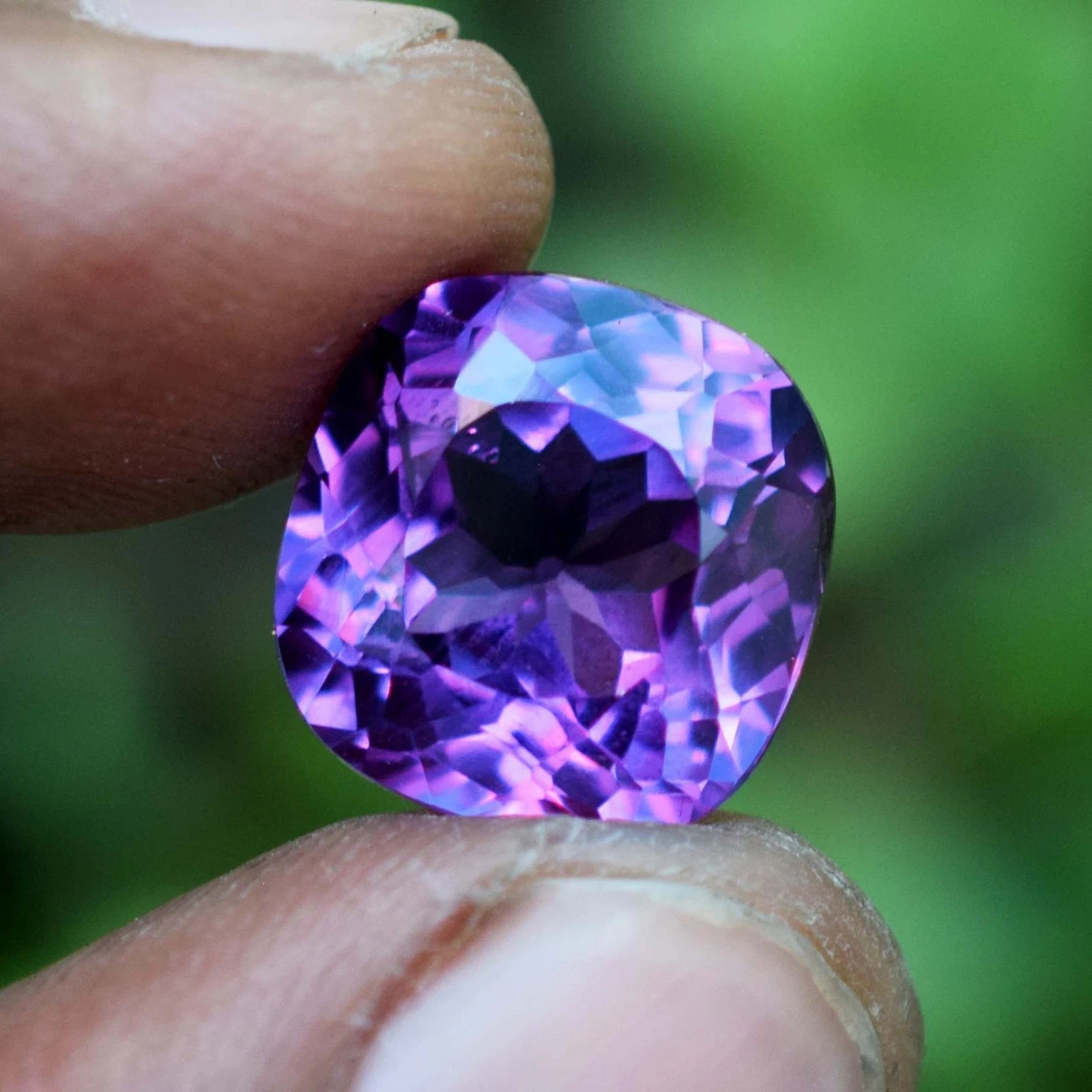 11.20 Ct Natural Russian Color Change Alexandrite Cushion Cut Certified Gemstone