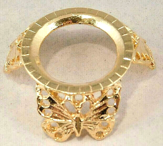 Sphere Display Stand BUTTERFLY Design w/Holes Gold Color Small Size