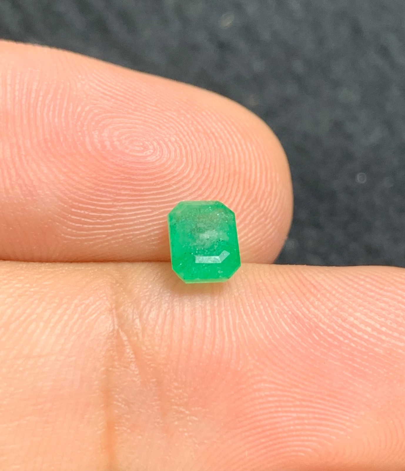 0.75 Ct Natural Faceted Emerald Loose Gemstone from Swat Pakistan.