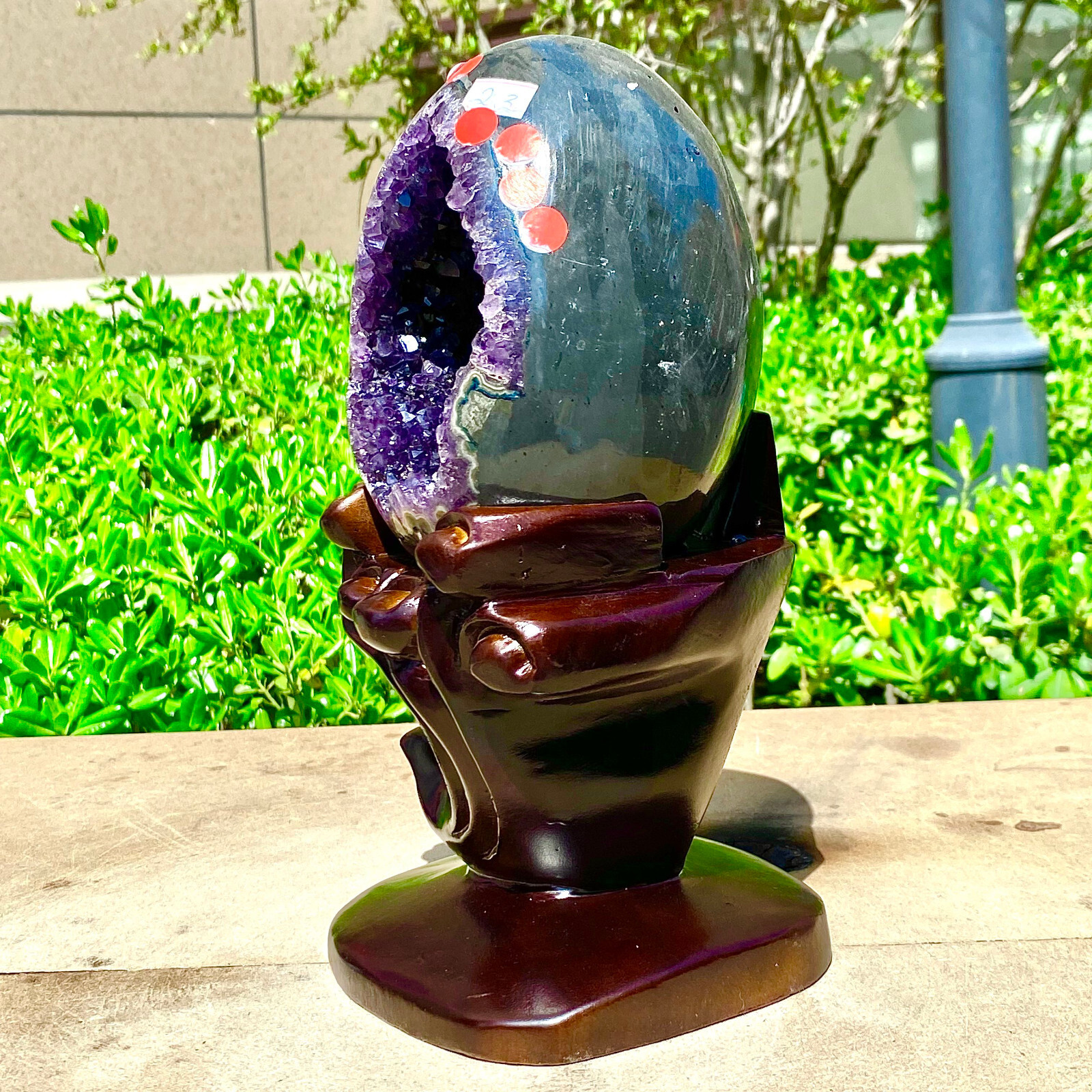 4.99LB Rare Uruguayan amethyst dragon egg cave decoration+base