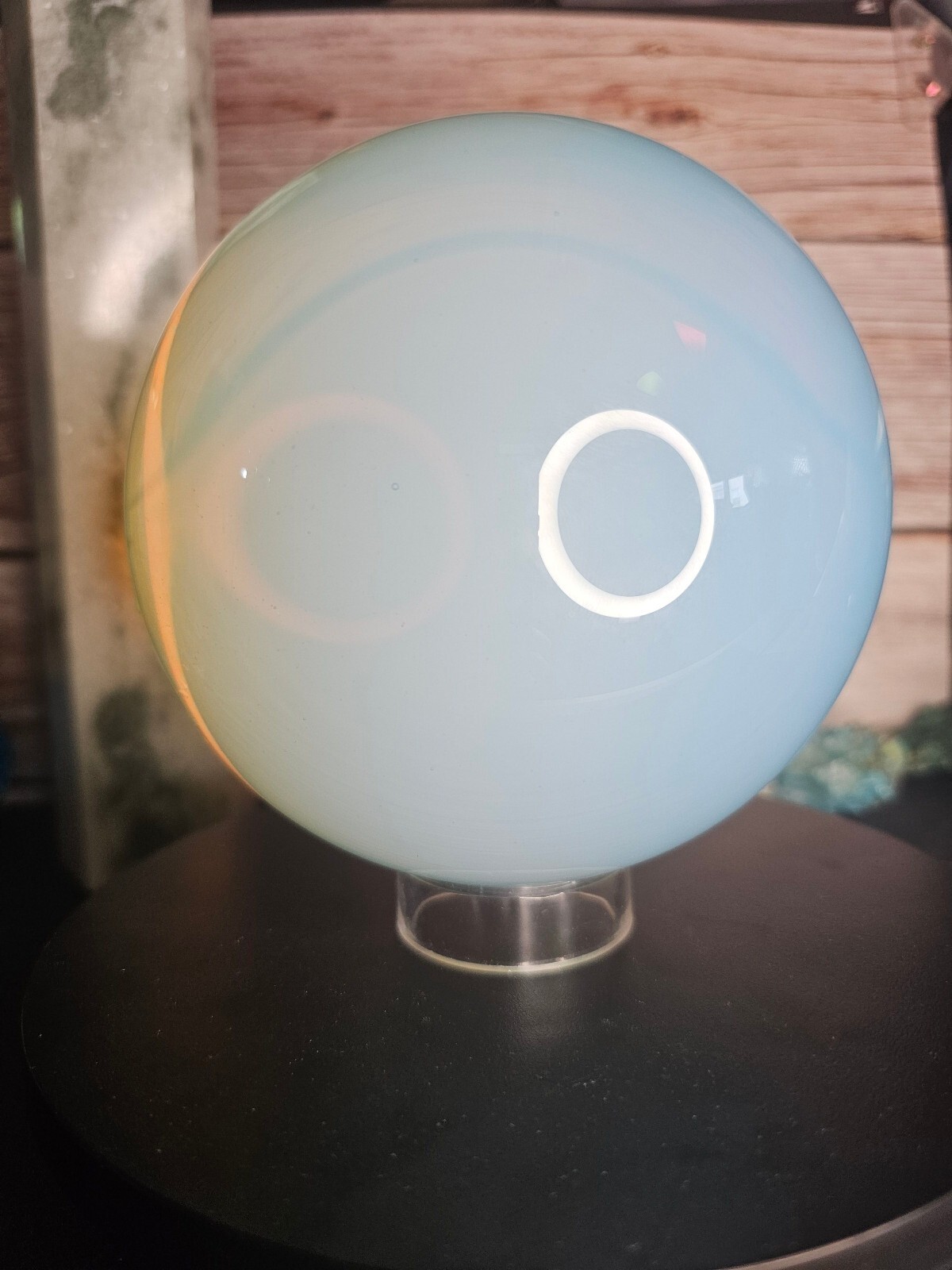 130mm Large Opalite Crystal Sphere Polished Glass Orb 5.9 lb Display Piece