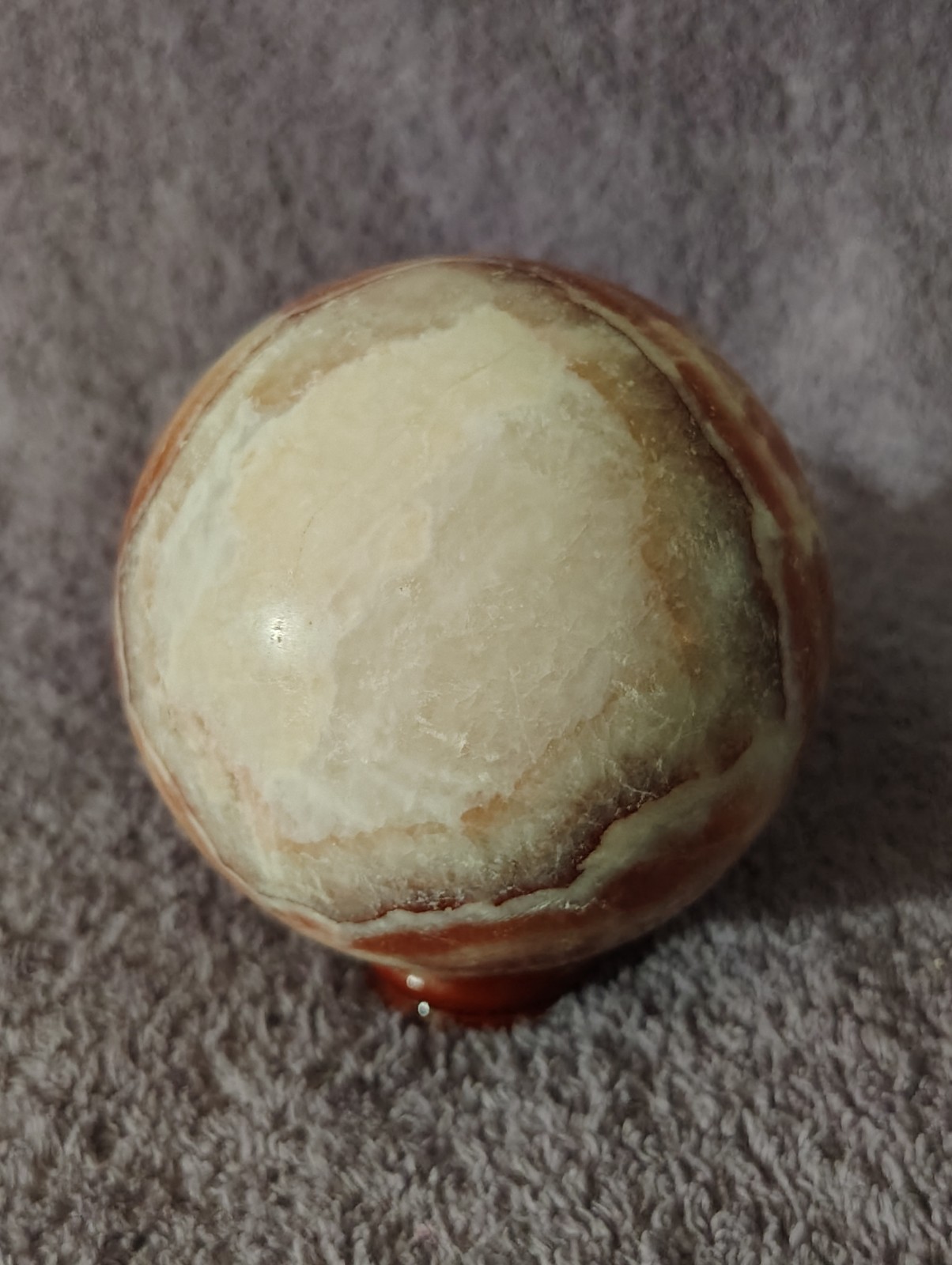 817g Large Natural Red Fire Quartz Sphere Crystal Healing Ball Reiki w/ Stand