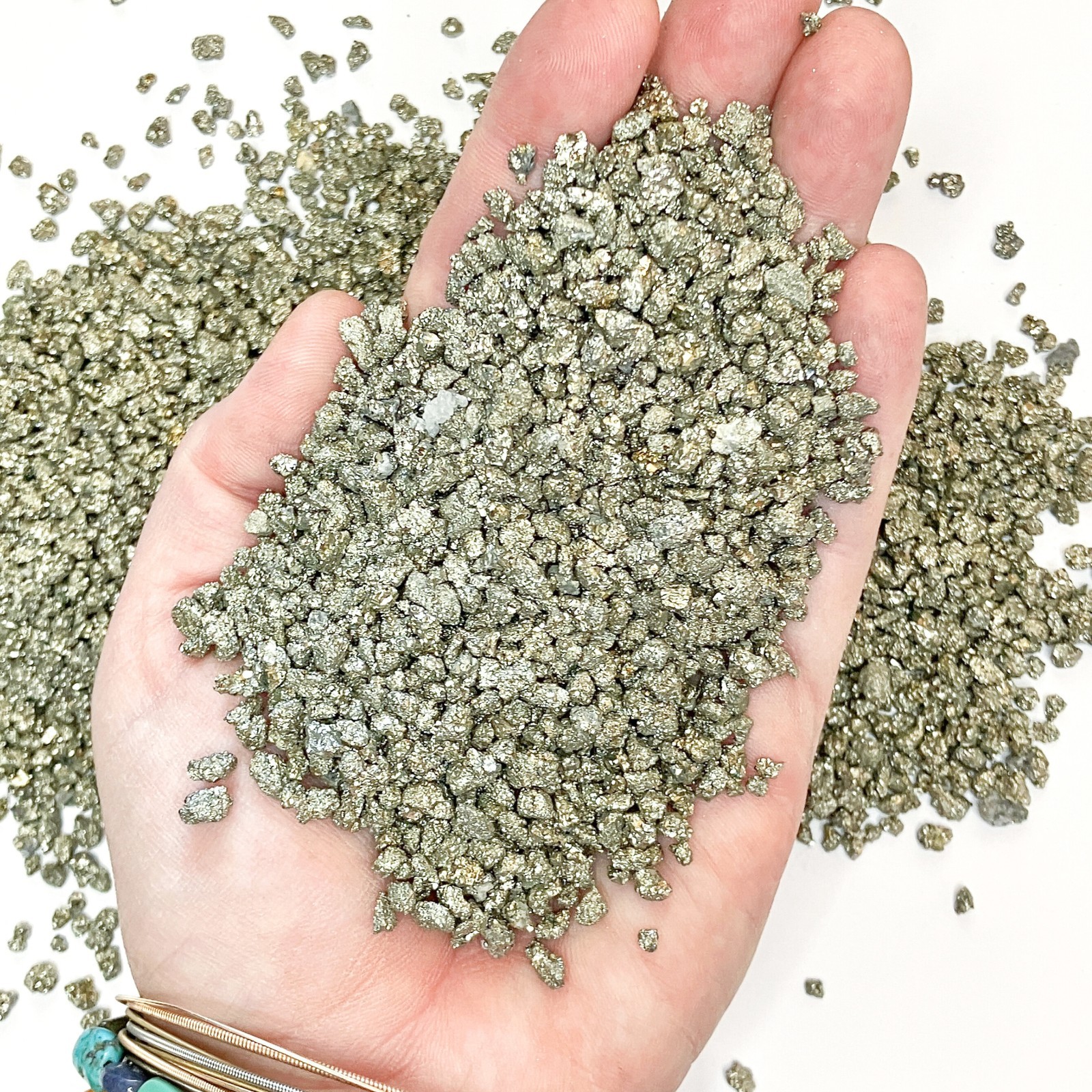 Crushed Cocada Pyrite Chips, 2mm-4mm for Jewelry & Resin Crafts, Closeout Deal