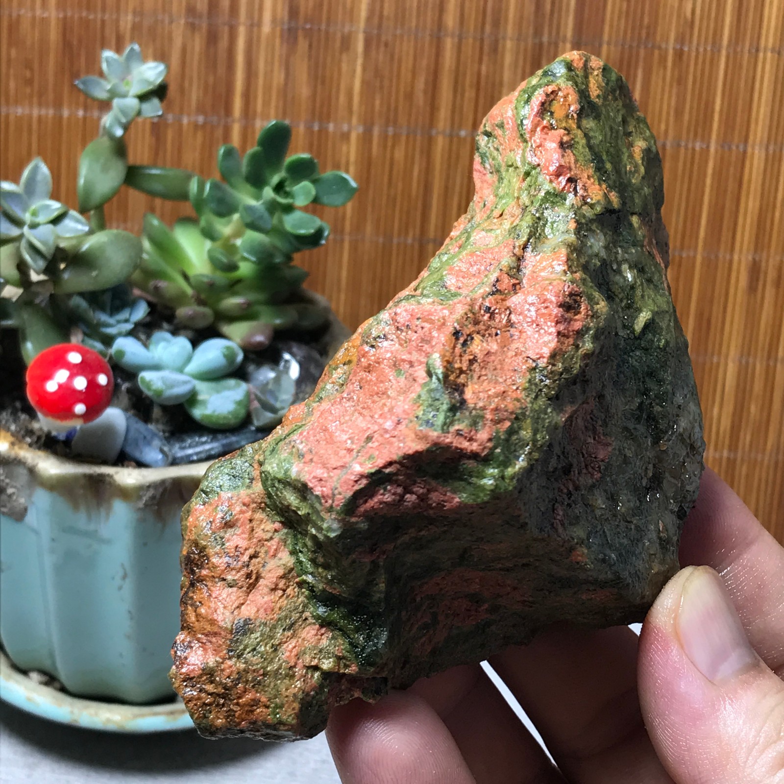 228g Natural Unakite Crystal gemstone Rough Mineral Specimen healing A6354
