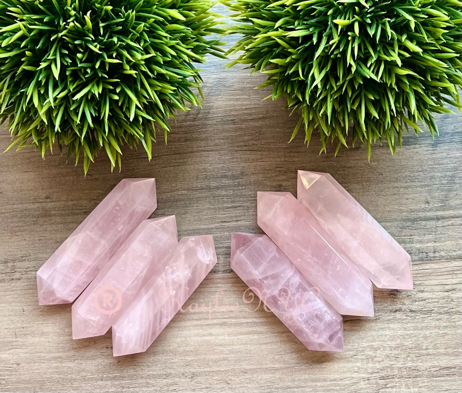 Wholesale Lot 1 Lb Natural Rose Quartz Double Terminated Point Crystal