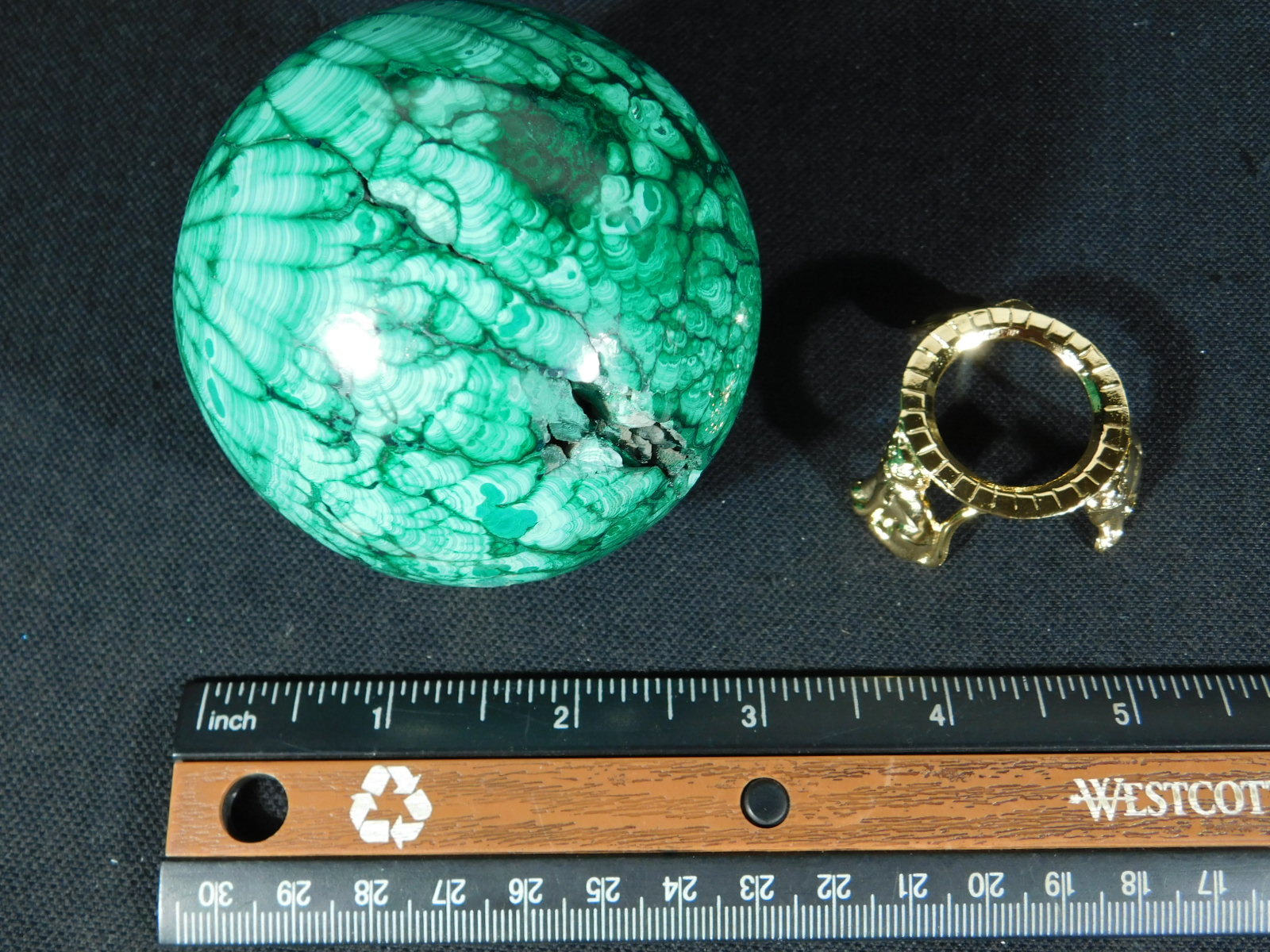 Sphere Display Stand Gold Color CAT Design Small Size