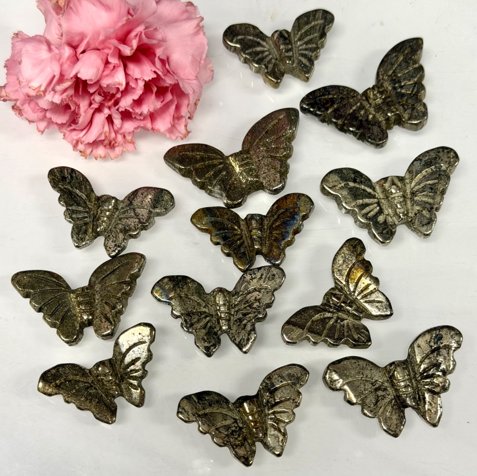 Wholesale Lot 12 Pcs Pyrite Butterfly Natural Crystal Healing Energy