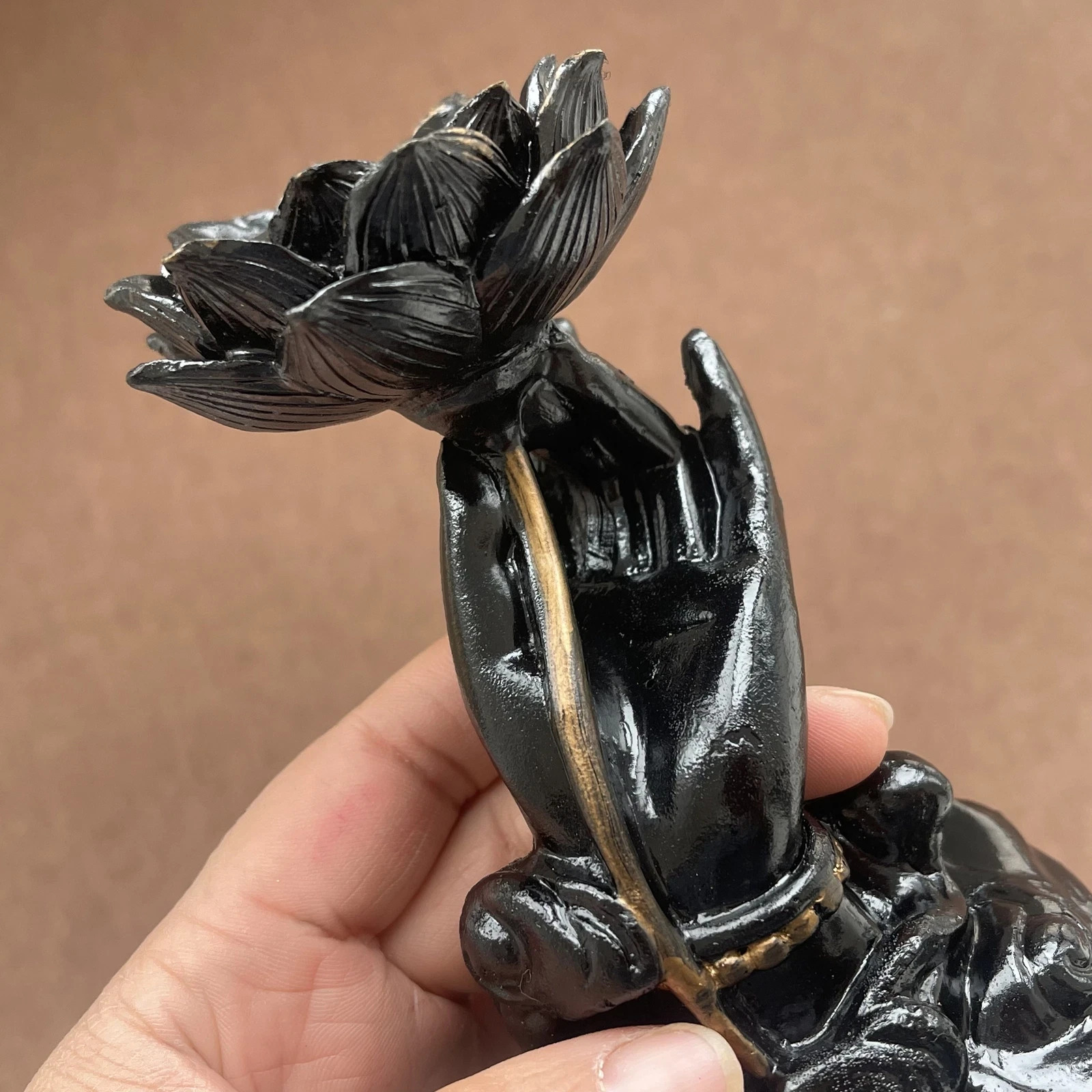 Lotus hand Holder Stand Base Crystal Ball Hand Made Display 1pcs
