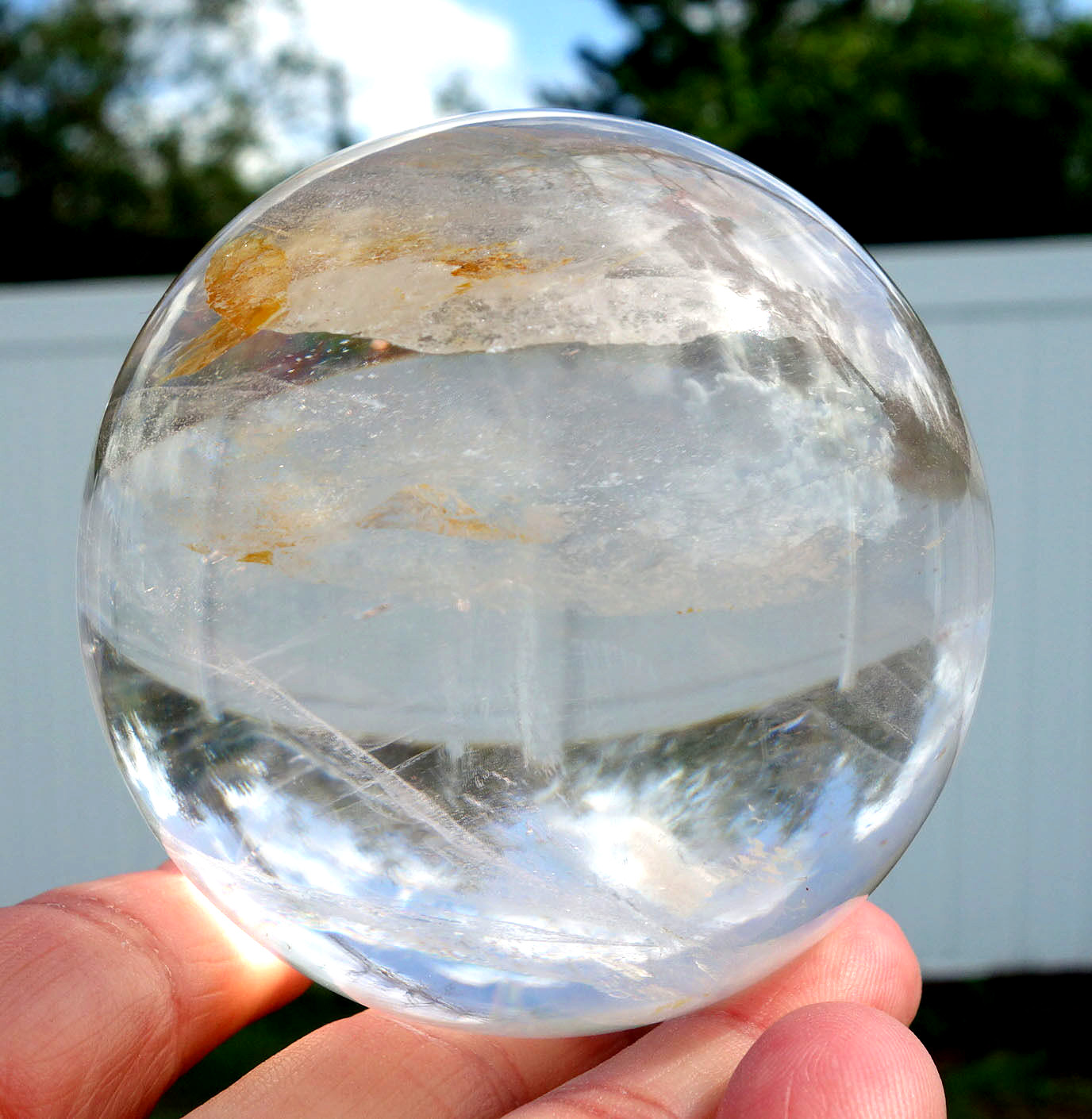 Gorgeous CLEAR QUARTZ Crystal Sphere Ball from Brazil For Sale Over 1 Pound S126