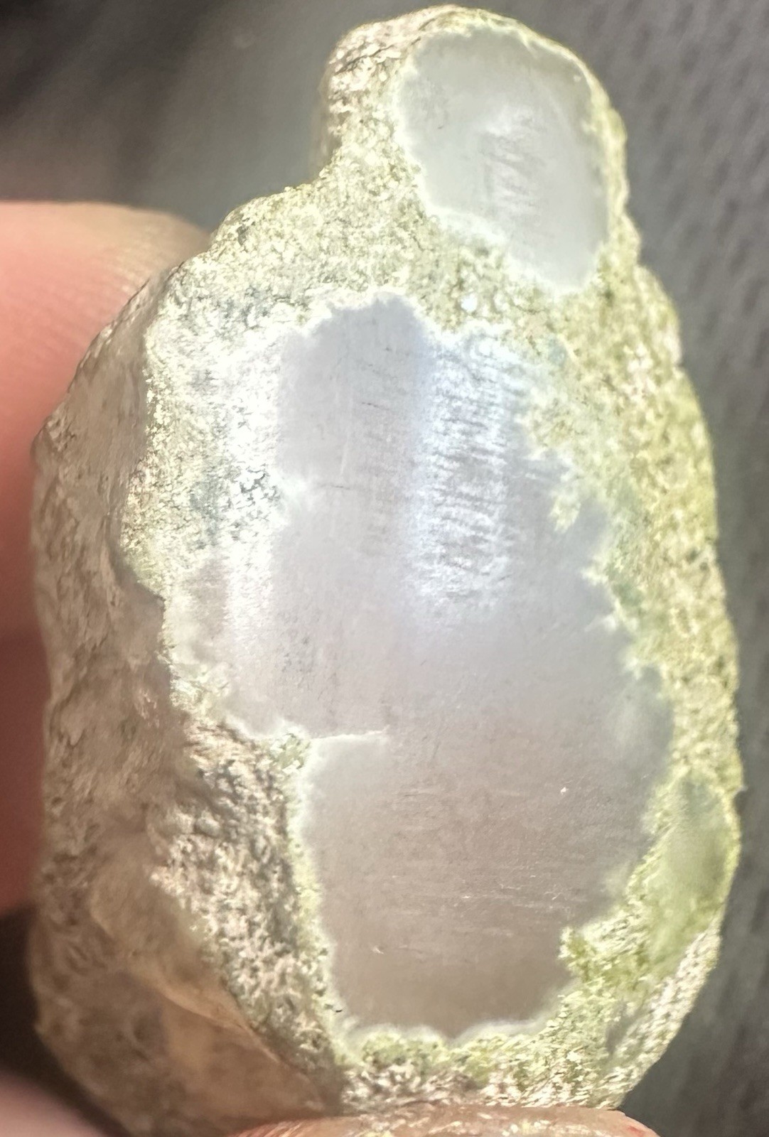 1.4” Dark Brown Datolite In Green Epidote & Basalt -Nassau Mine, Ontonagon, Mich