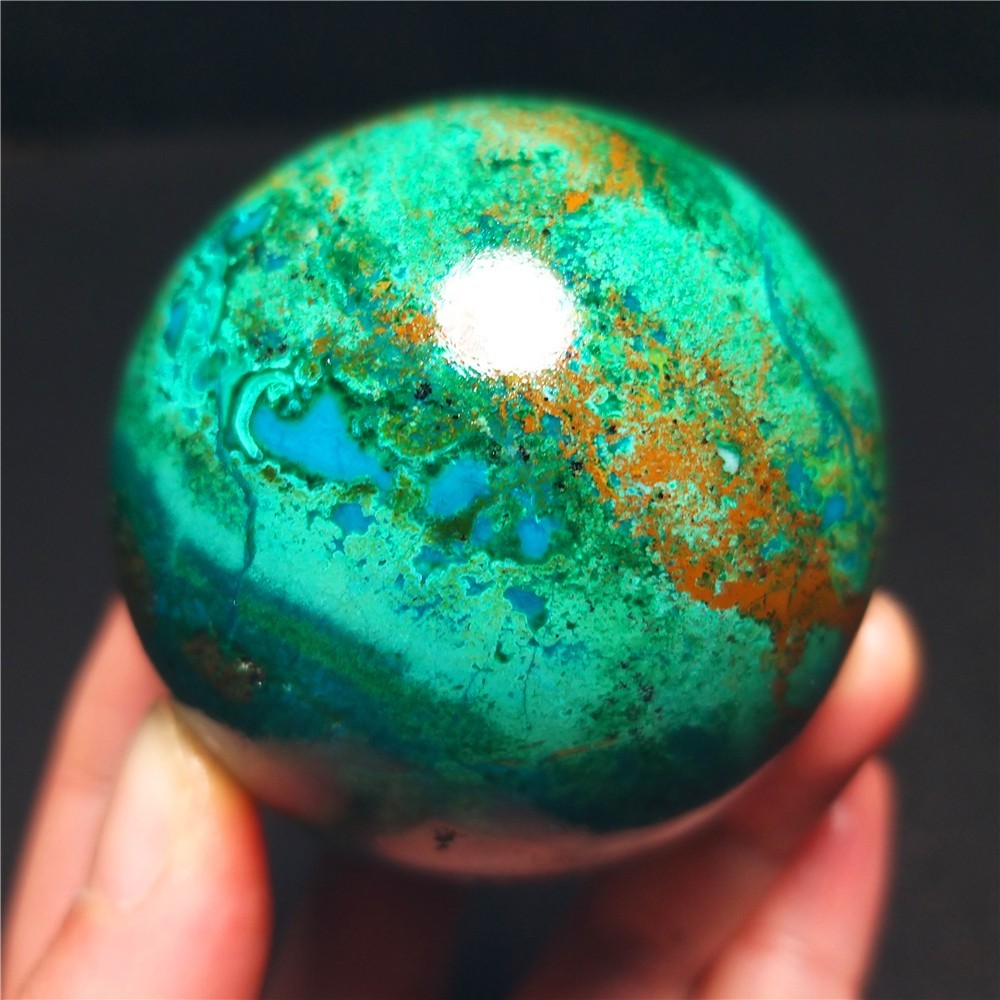 RARE 173.3G Natural Malachite Turquoise Blue Copper Ore Symbiotic Ball QQ206