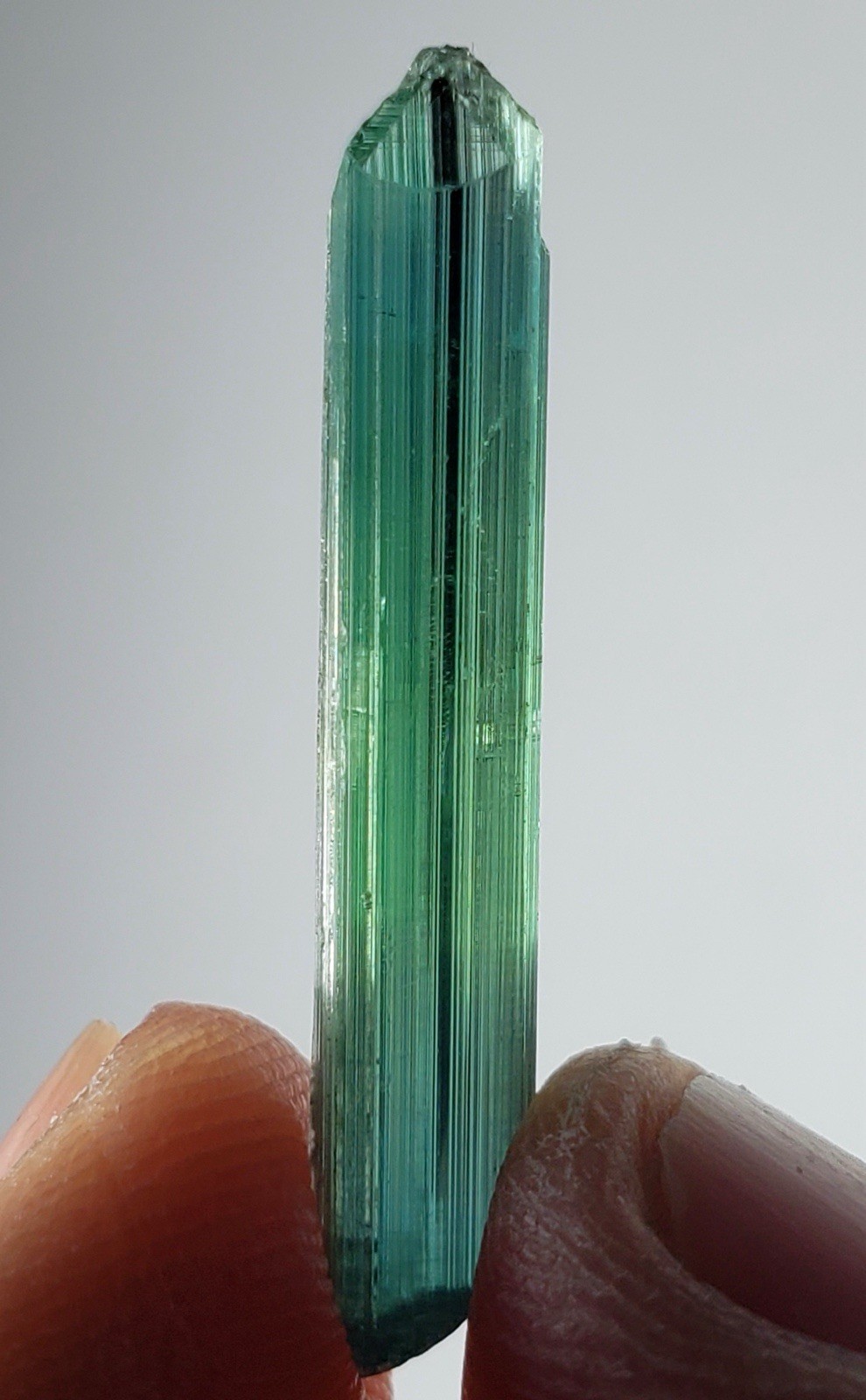 Top quality bi colour Tourmaline crystal from Afghanistan mine 4.4 carats