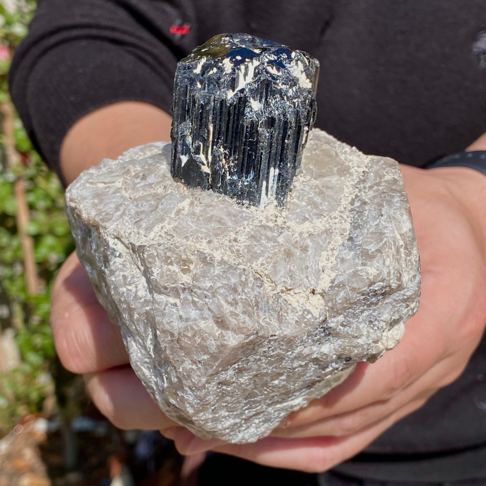 1.77LB Natural black tourmaline crystal gemstone rough mineral specimen