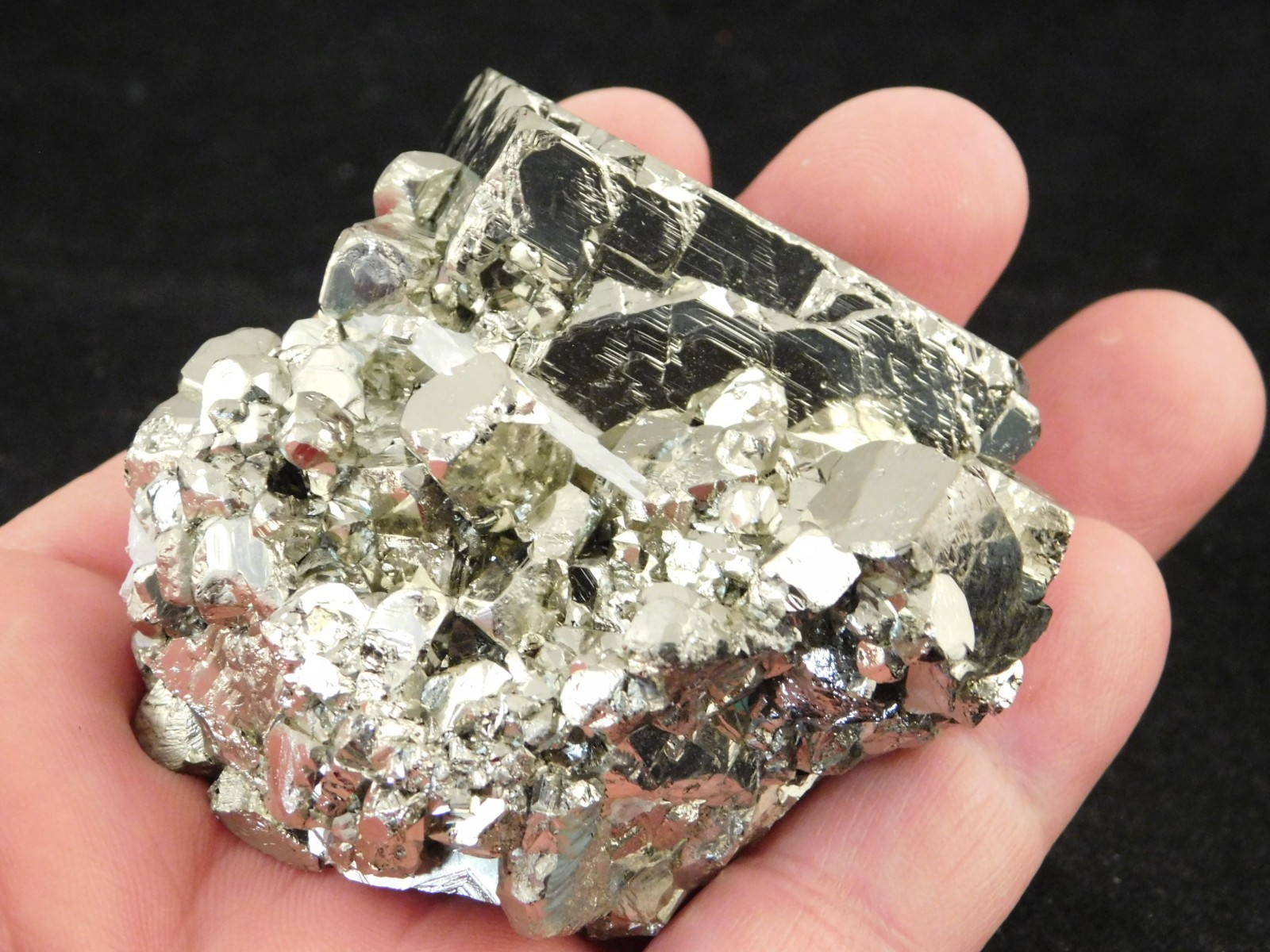 Larger! Nice and 100% Natural Pyrite CUBE Cluster Huanzala Mine Peru 326gr