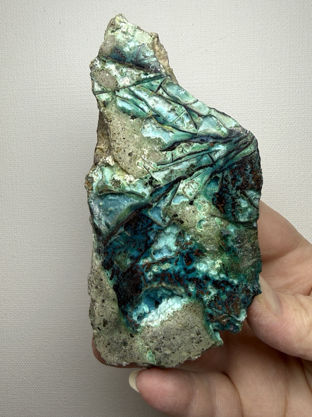 6” Polished Native Copper in Chrysocolla — Display Specimen (Indonesia)