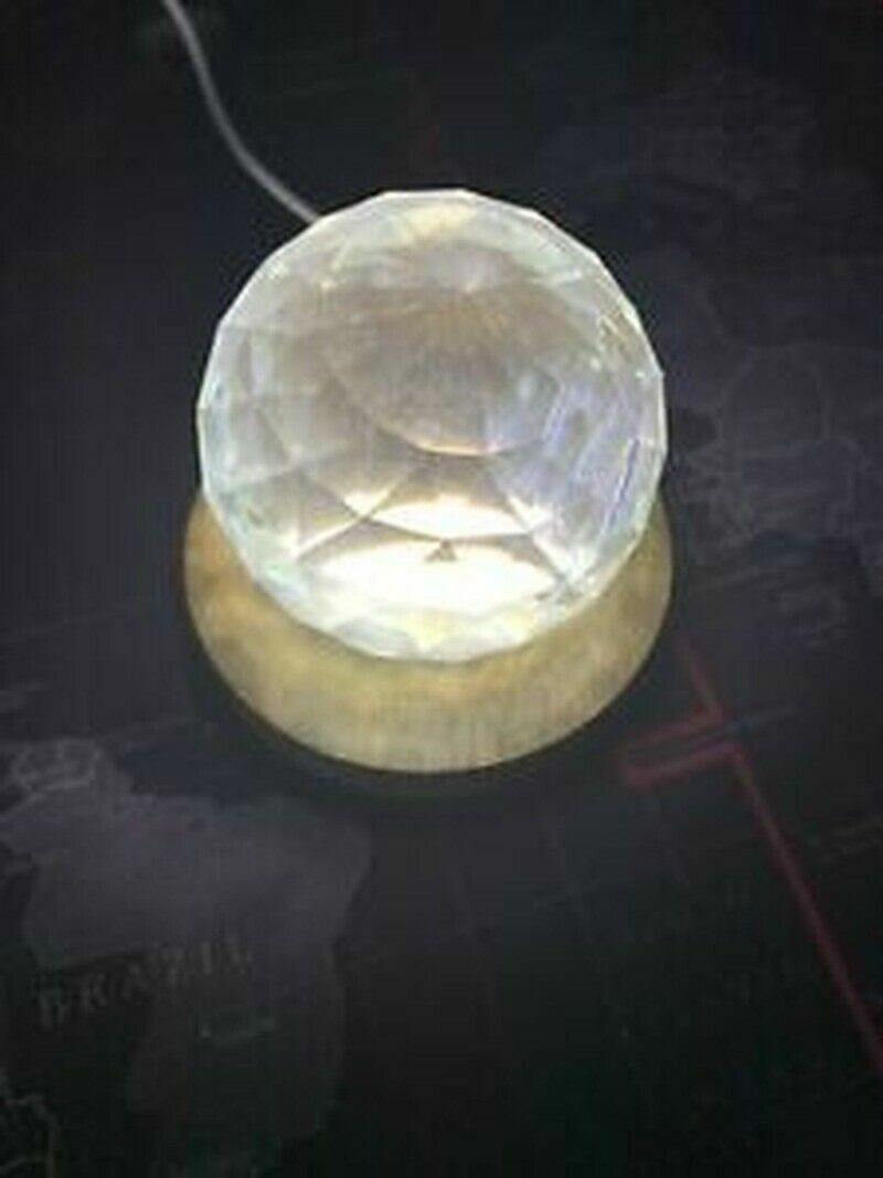 80MM Wooden LED Display Stand 3D Nightlight Round Base Holder