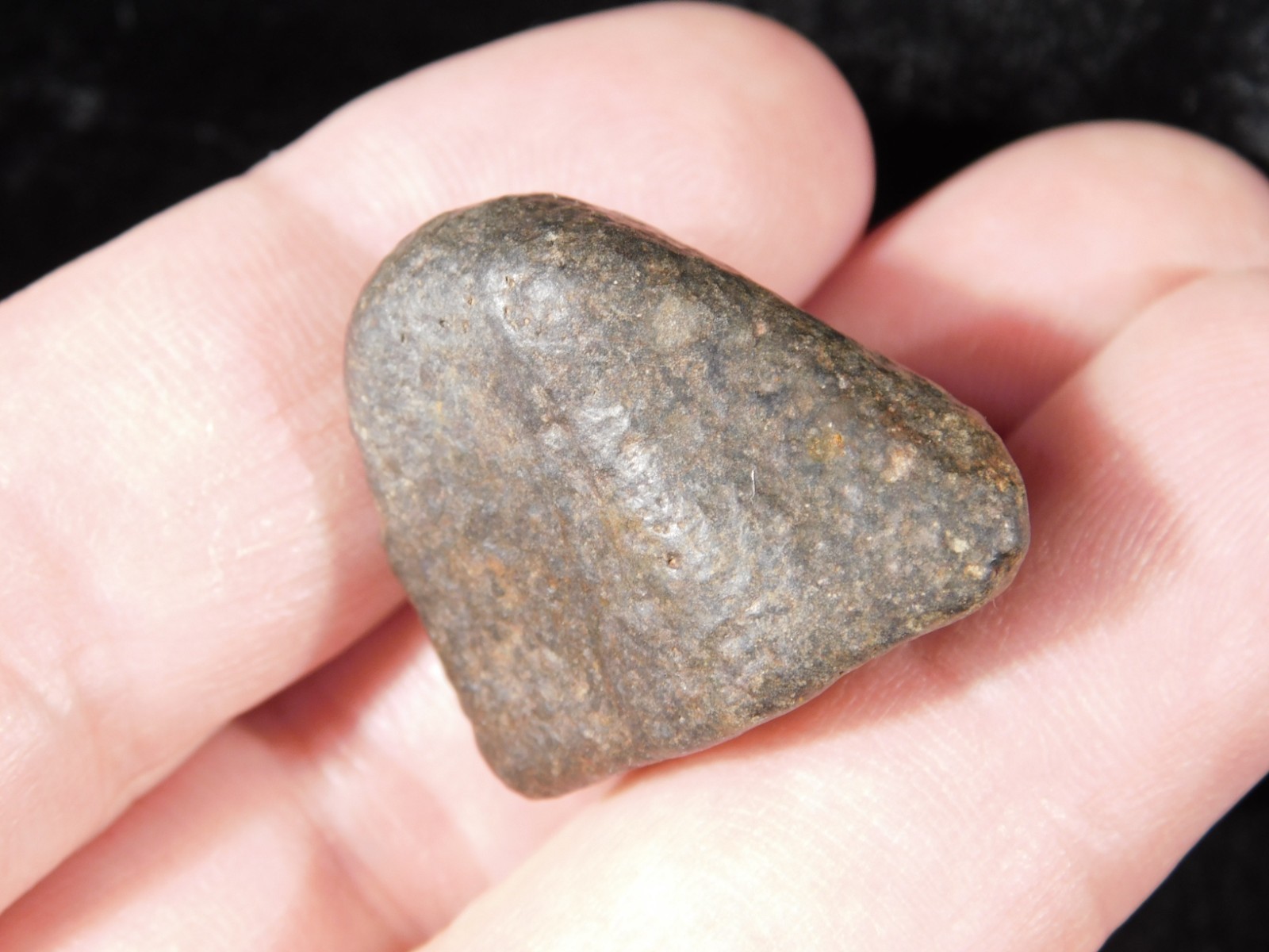 Small Stony METEORITE With Dark Fusion Crust 100% Natural Fell in Libya 15.4gr