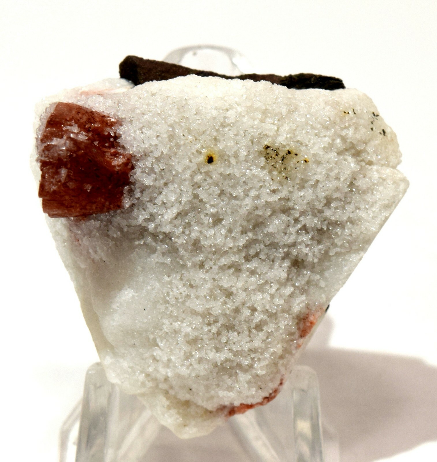 150ct 36mm Red Heulandite Stilbite on Chalcedony Quartz Cluster Matrix – India