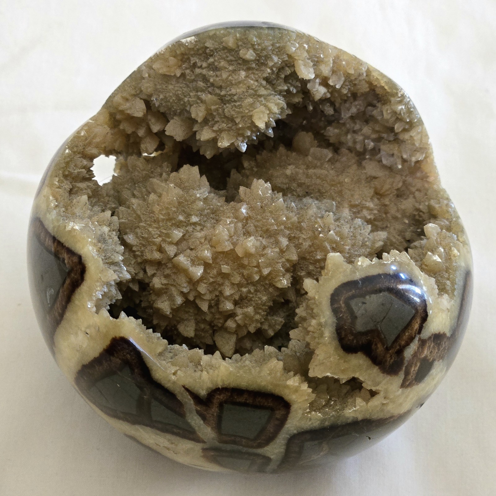 Geode Nodule Opened Polished 3 1/2″ Diameter Approximately Unbranded No Location
