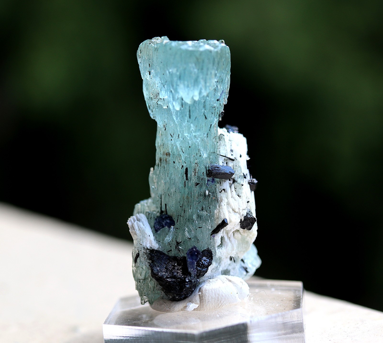 Etched Aquamarine, Schorl and Feldspar. Erongo Region, Erongo, Namibia