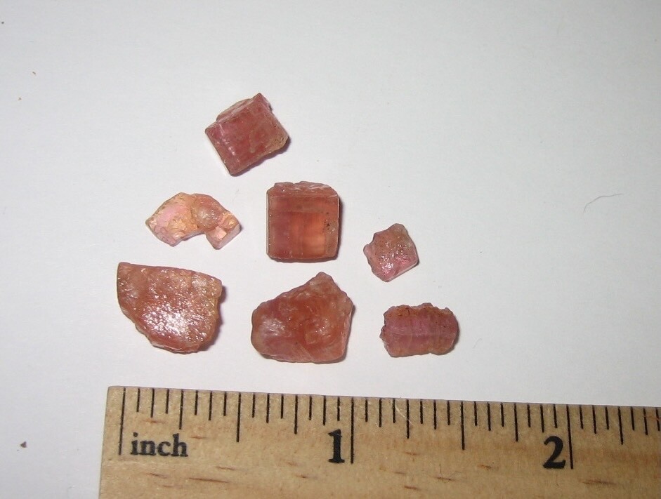 7 ULTRA RARE COLOR! 0.2″-0.4″ PINK IMPERIAL TOPAZ CRYSTALS BRAZIL ~ 6grams *4