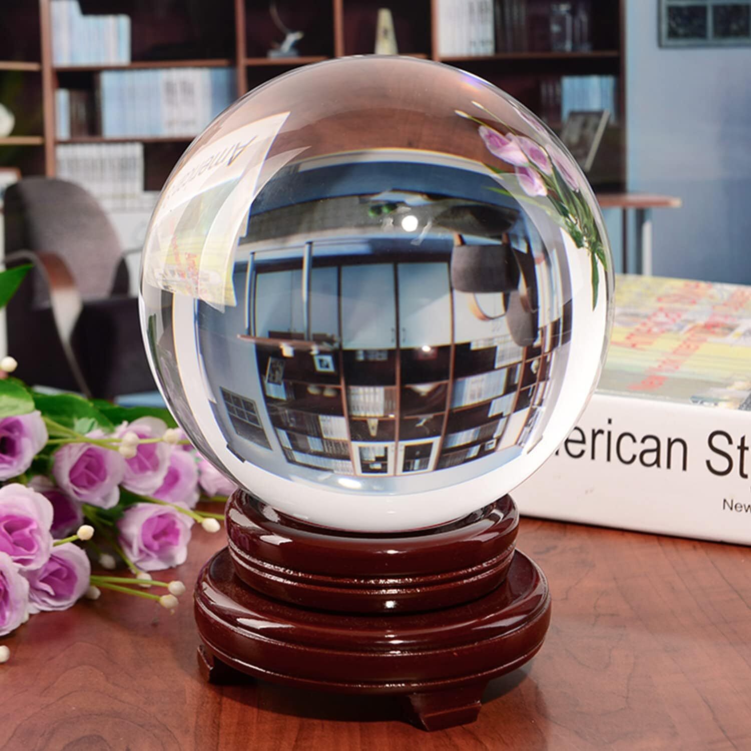 200mm 7.87″ Clear Crystal Ball Large Sphere Free Stand Venue Decoration