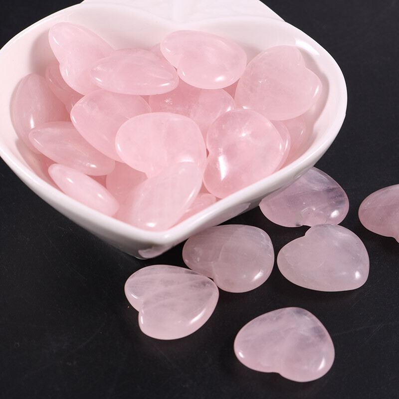 Natural Rose Quartz Healing Gem Stone Small Crystal Stone Heart 20x6mm 30pcs