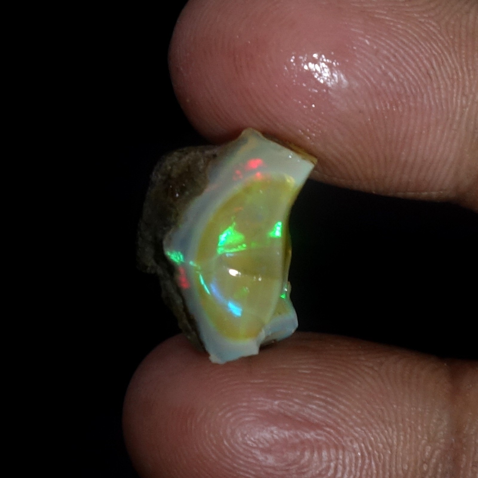 AA+ Ethiopian Oli Opal Rough Entreated Welo Opal Multi Fire Color Flash 10.50Cts